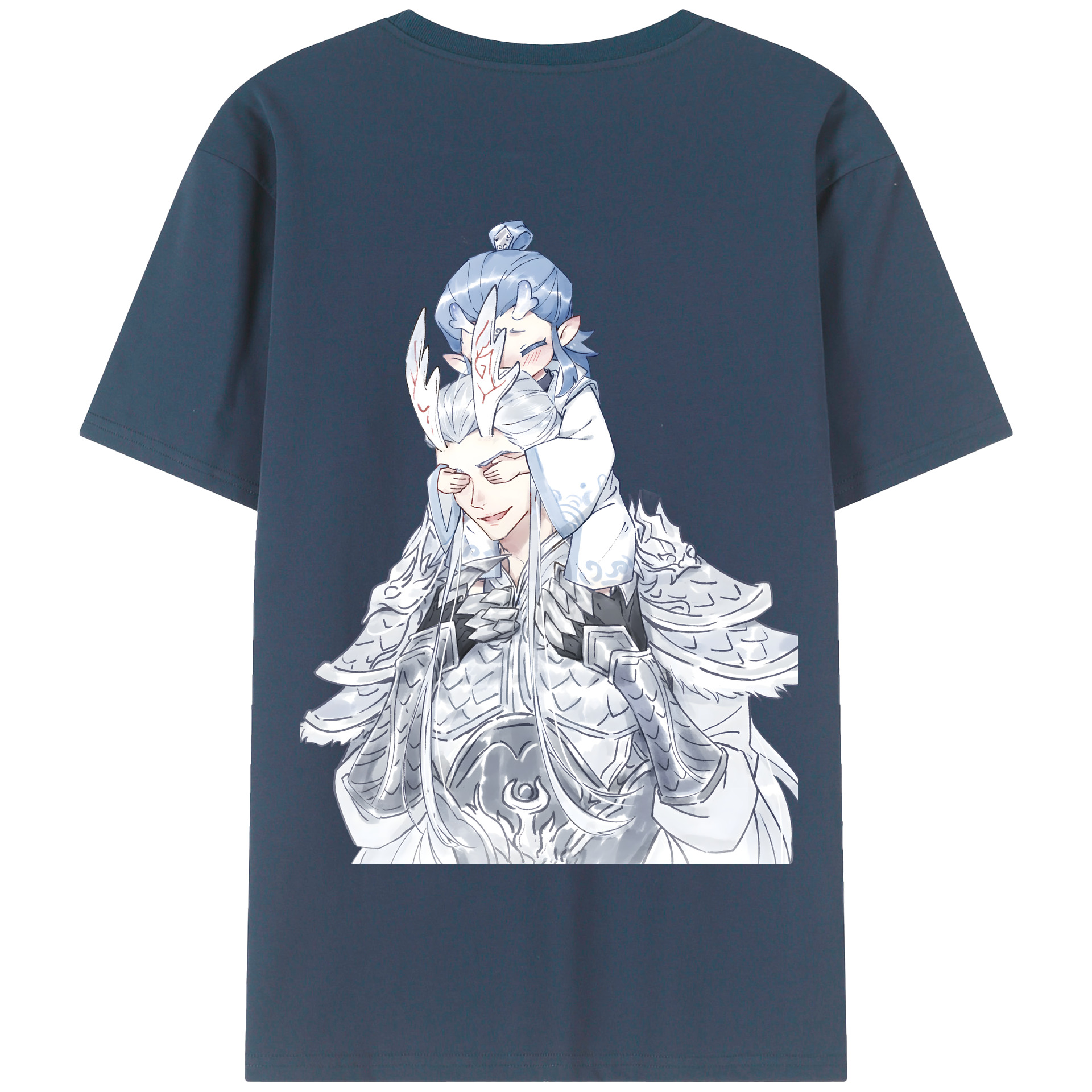 （画像用） Ne Zha 2 ナタ 魔童の大暴れ 綿100％半袖Tシャツ（背面プリント）