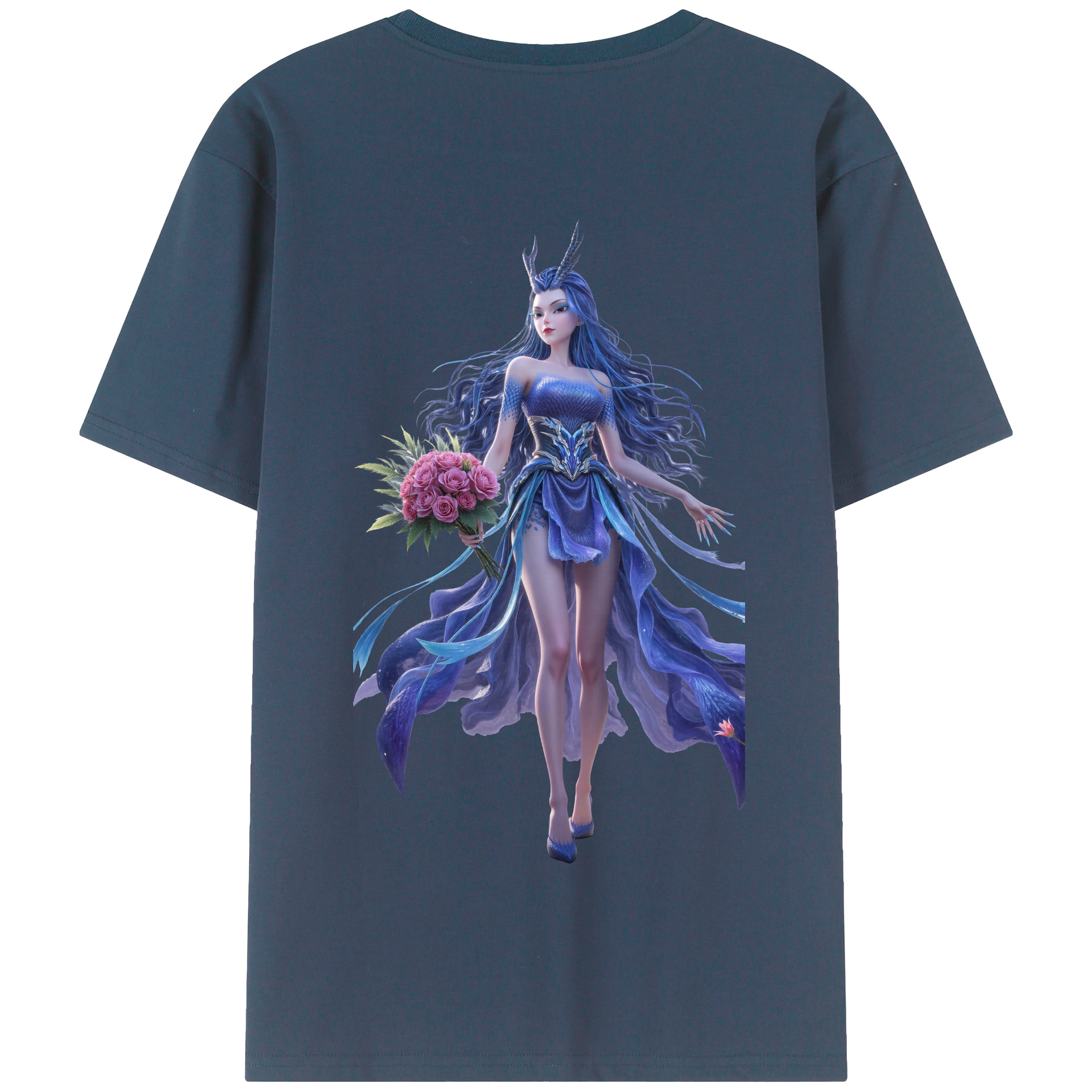 （画像用） Ne Zha 2 ナタ 魔童の大暴れ 綿100％半袖Tシャツ（背面プリント）