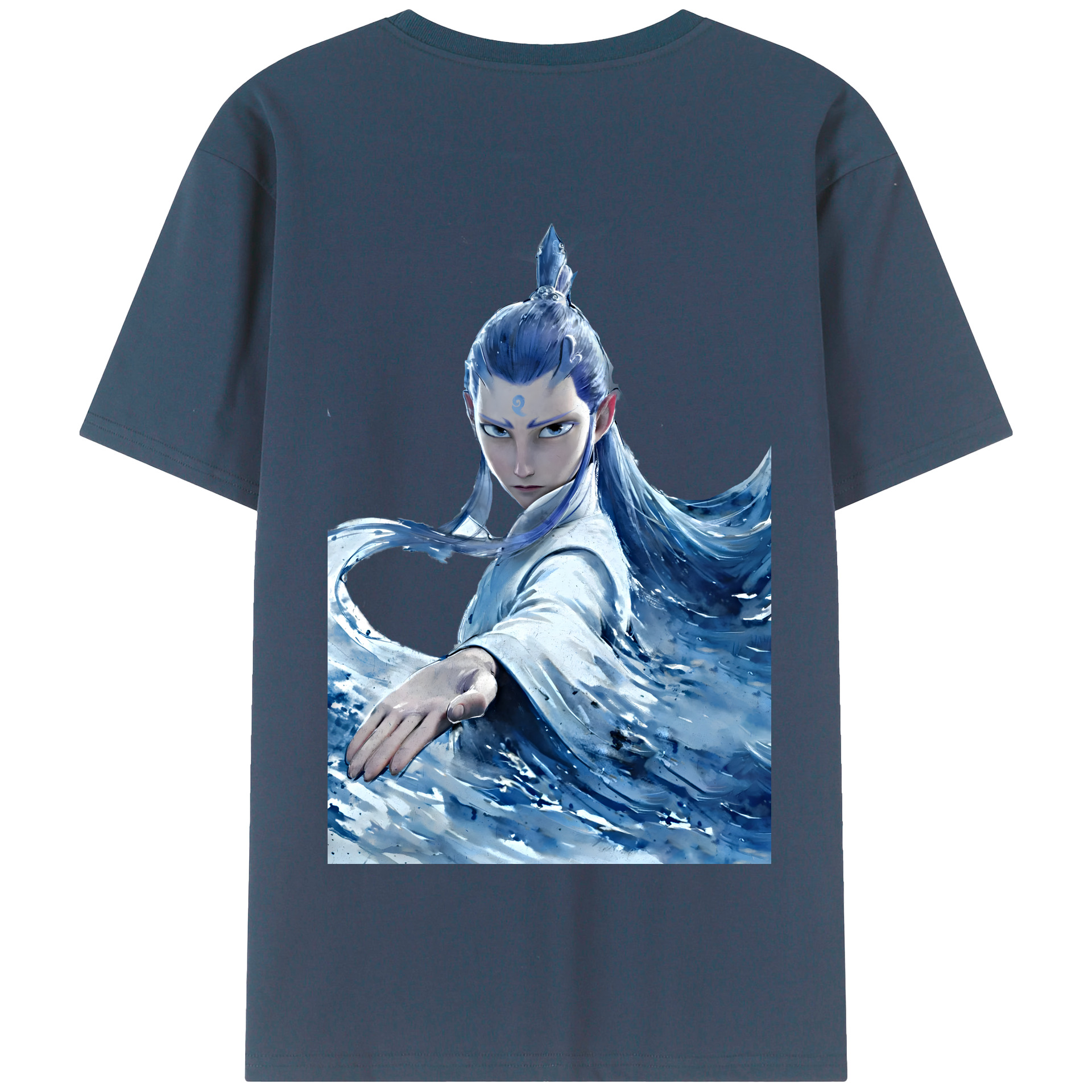 （画像用） Ne Zha 2 ナタ 魔童の大暴れ 綿100％半袖Tシャツ（背面プリント）