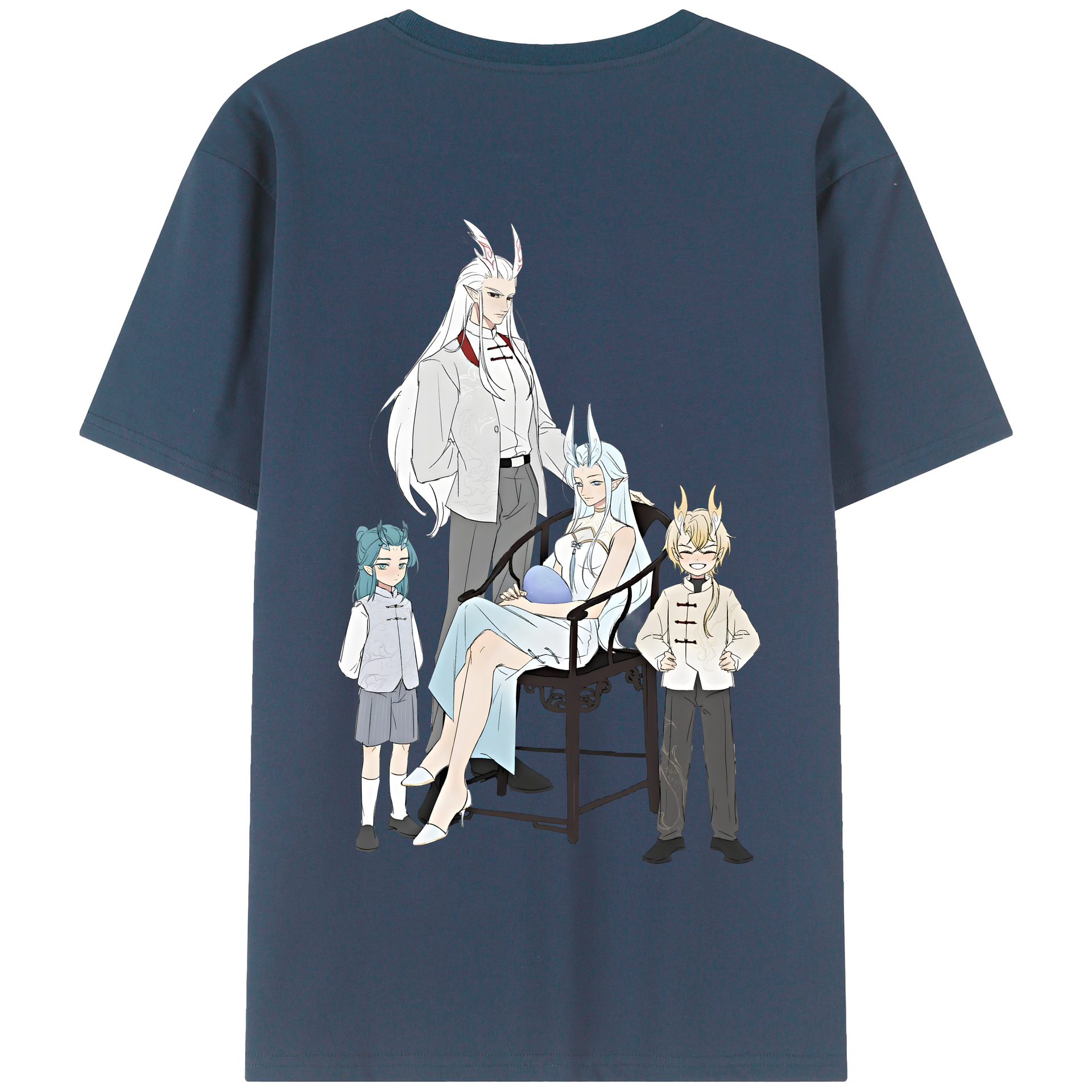 （画像用） Ne Zha 2 ナタ 魔童の大暴れ 綿100％半袖Tシャツ（背面プリント）