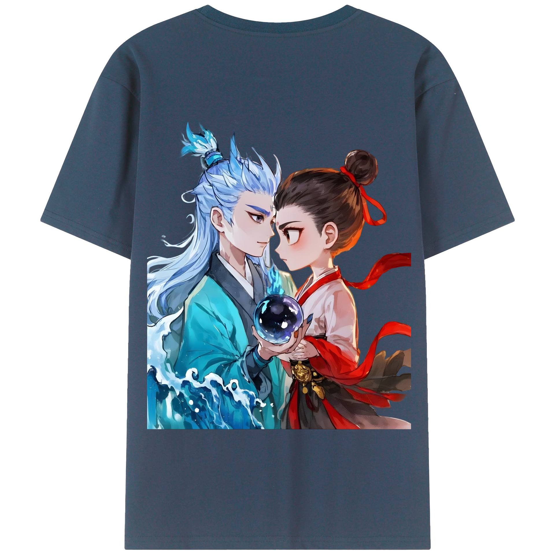 （画像用） Ne Zha 2 ナタ 魔童の大暴れ 綿100％半袖Tシャツ（背面プリント）