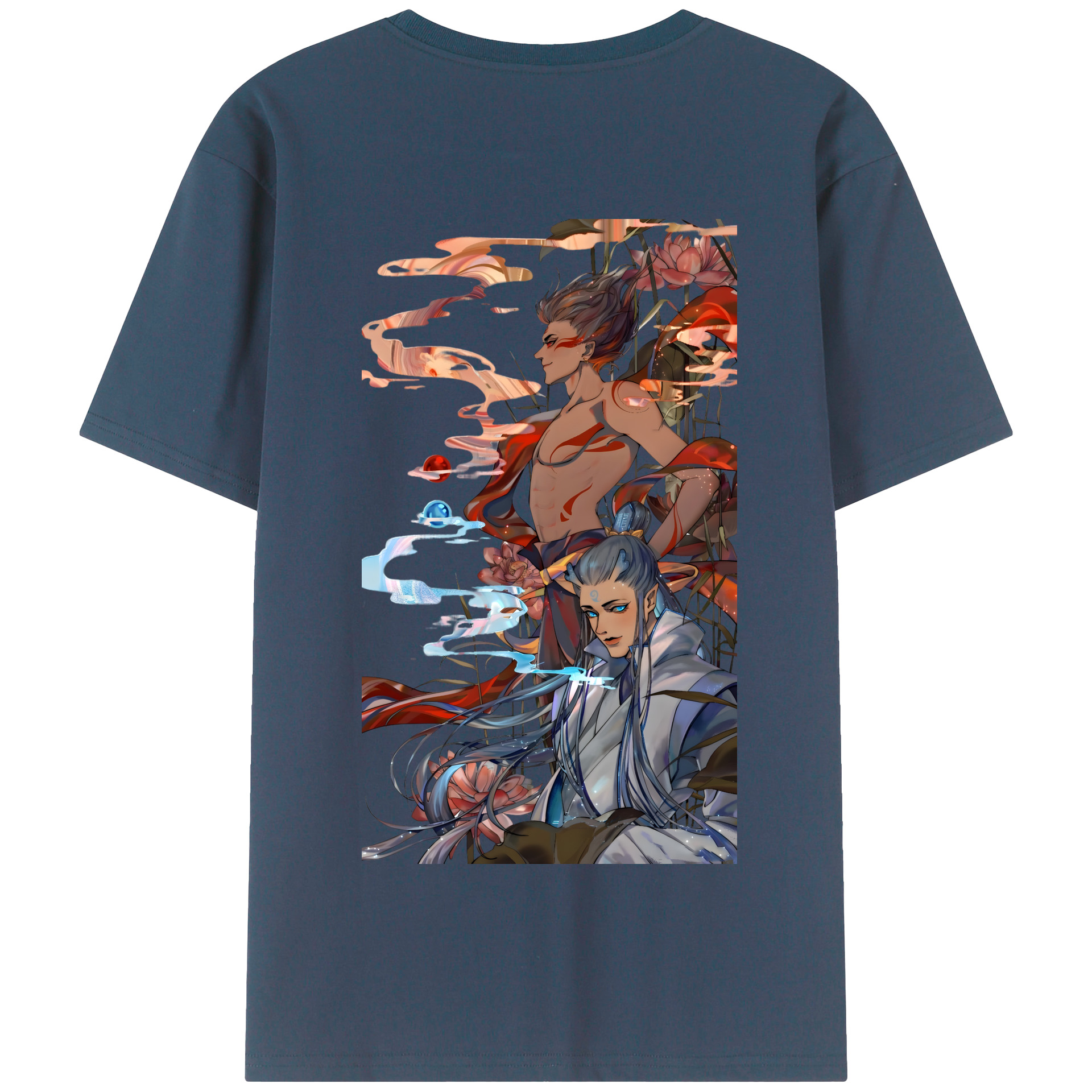 （画像用） Ne Zha 2 ナタ 魔童の大暴れ 綿100％半袖Tシャツ（背面プリント）