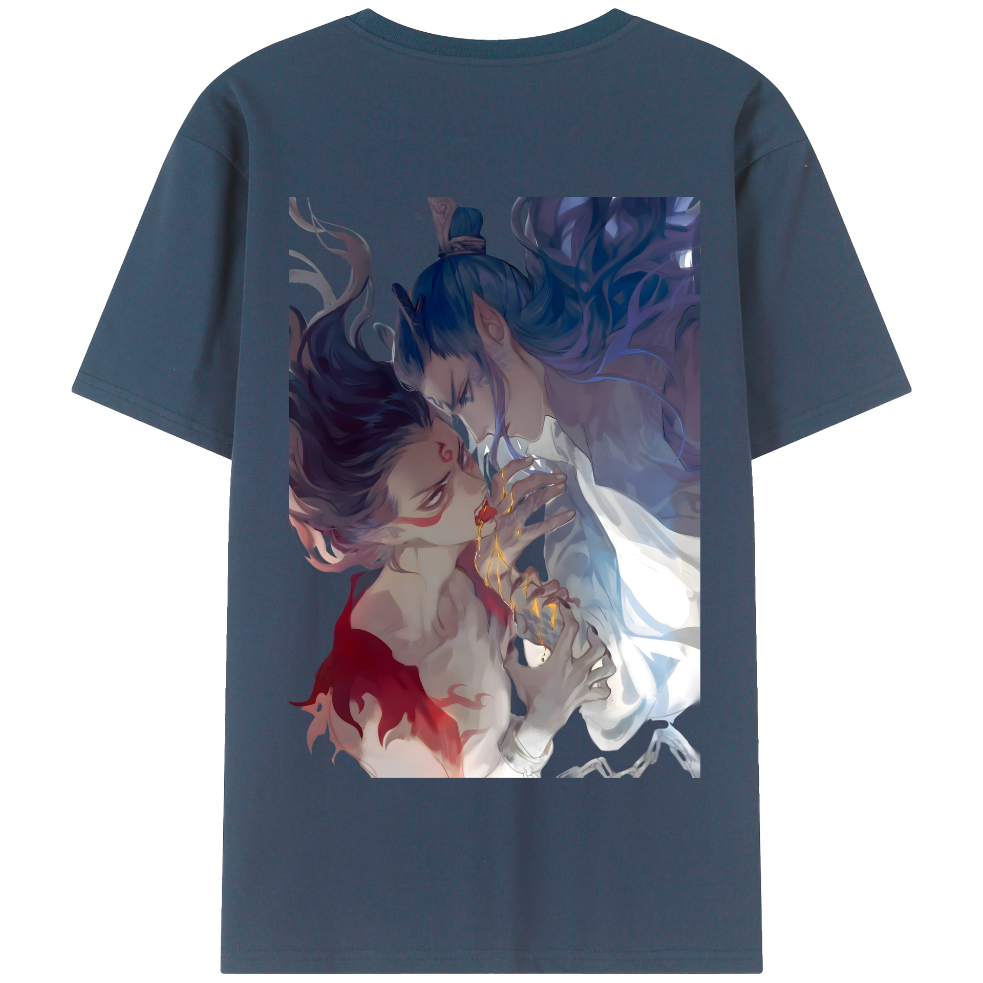 （画像用） Ne Zha 2 ナタ 魔童の大暴れ 綿100％半袖Tシャツ（背面プリント）