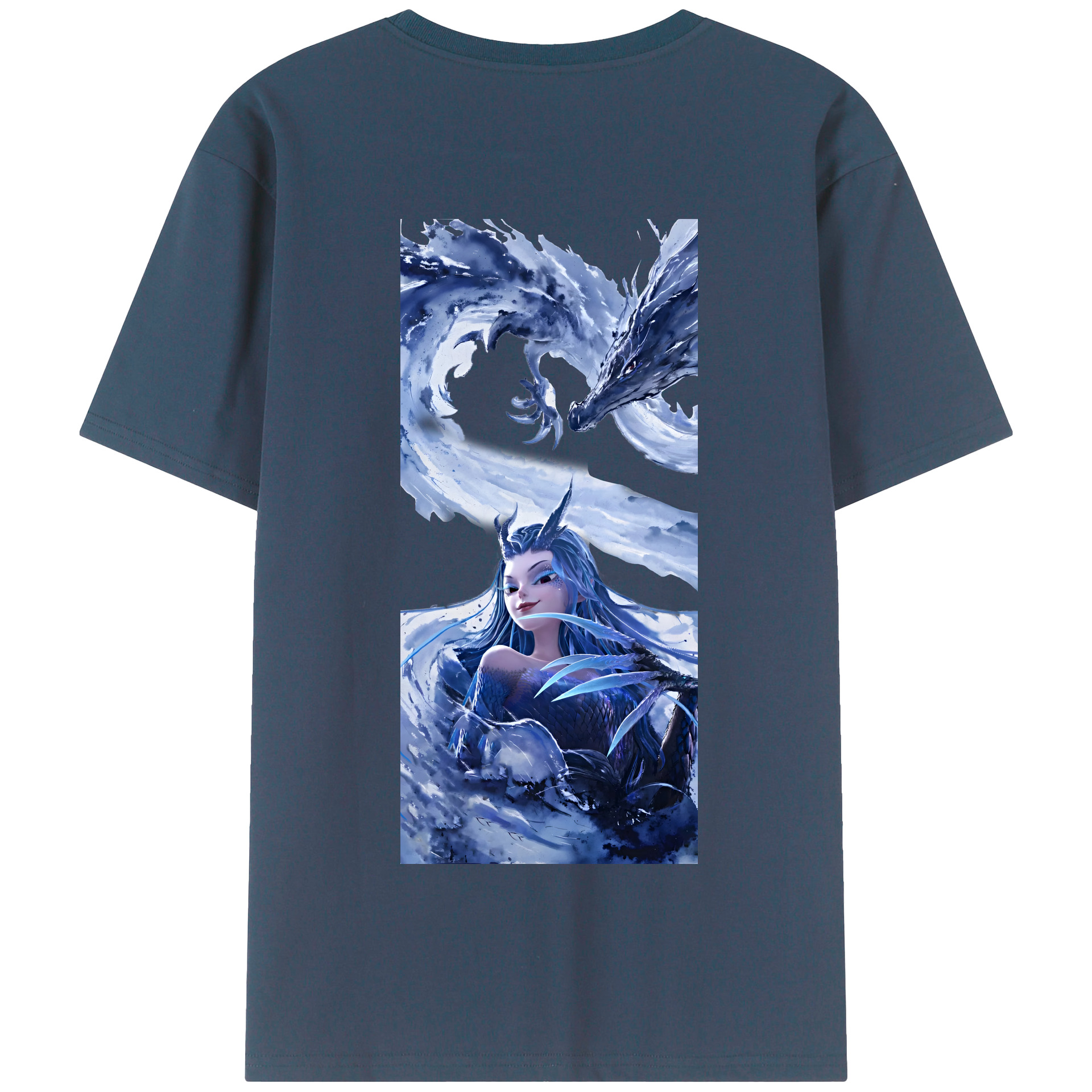 （画像用） Ne Zha 2 ナタ 魔童の大暴れ 綿100％半袖Tシャツ（背面プリント）