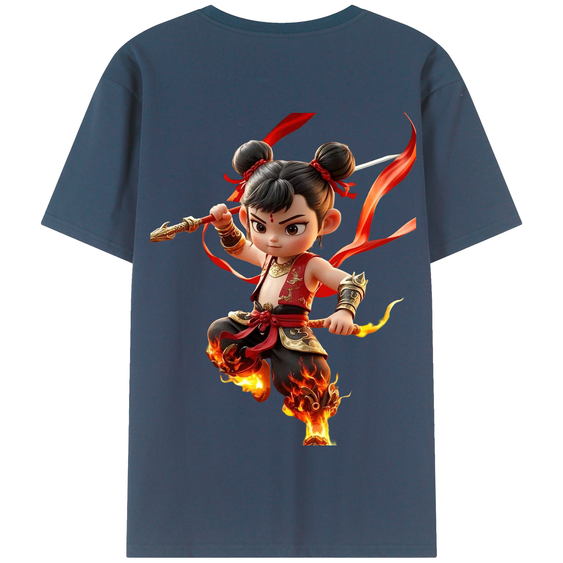 Ne Zha 2 ナタ 魔童の大暴れ 綿100％半袖Tシャツ（背面プリント）