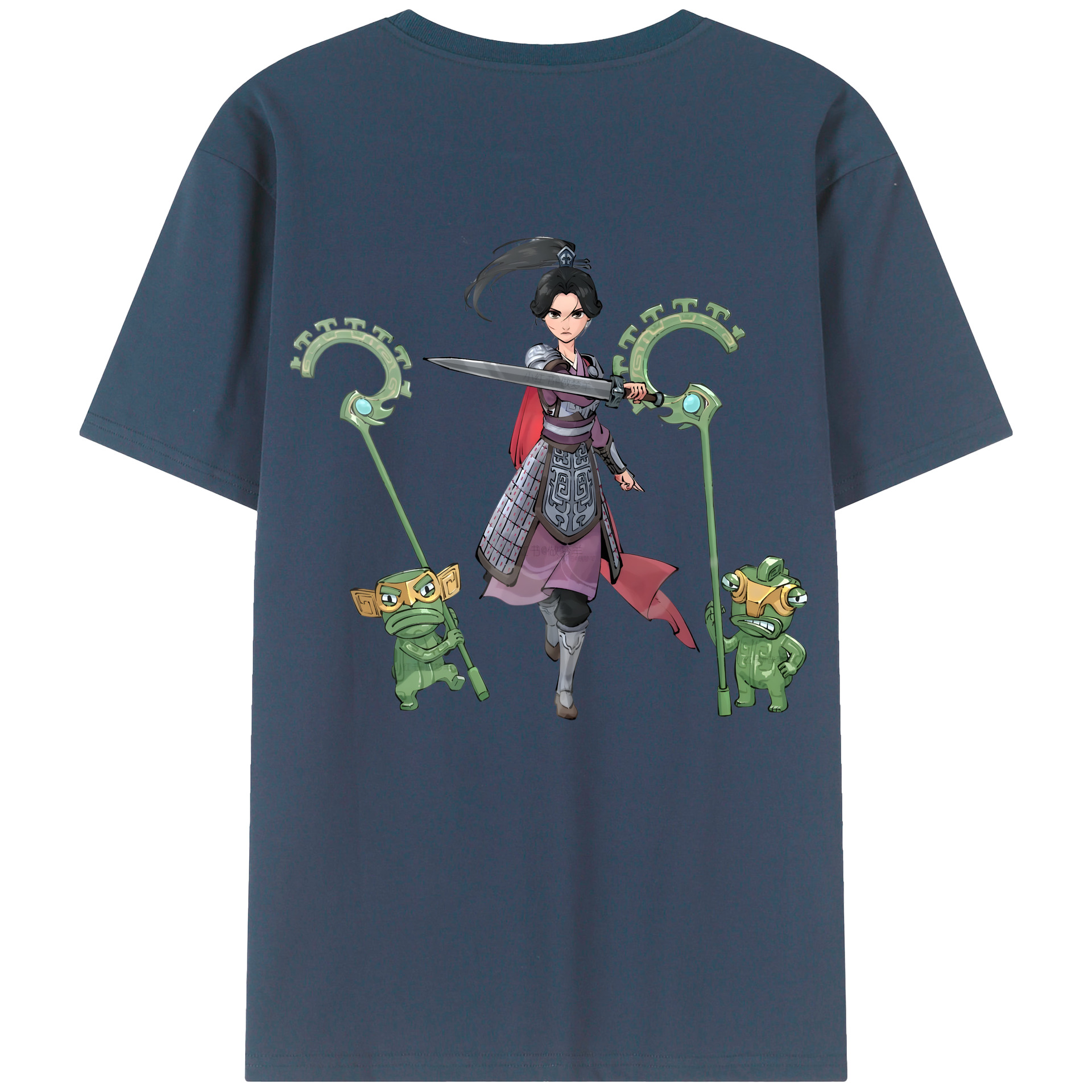 （画像用） Ne Zha 2 ナタ 魔童の大暴れ 綿100％半袖Tシャツ（背面プリント）