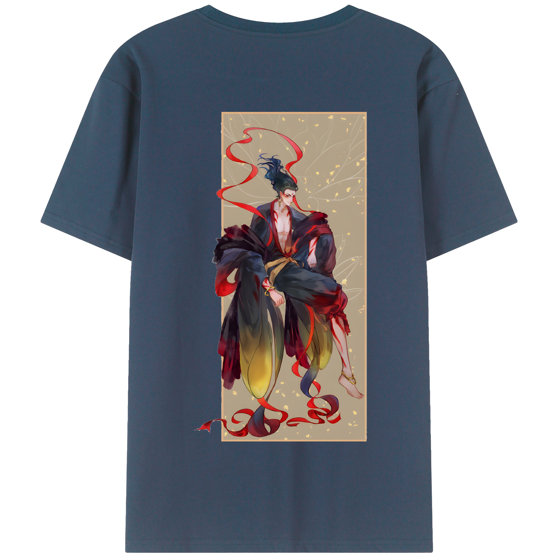 （画像用） Ne Zha 2 ナタ 魔童の大暴れ 綿100％半袖Tシャツ（背面プリント）