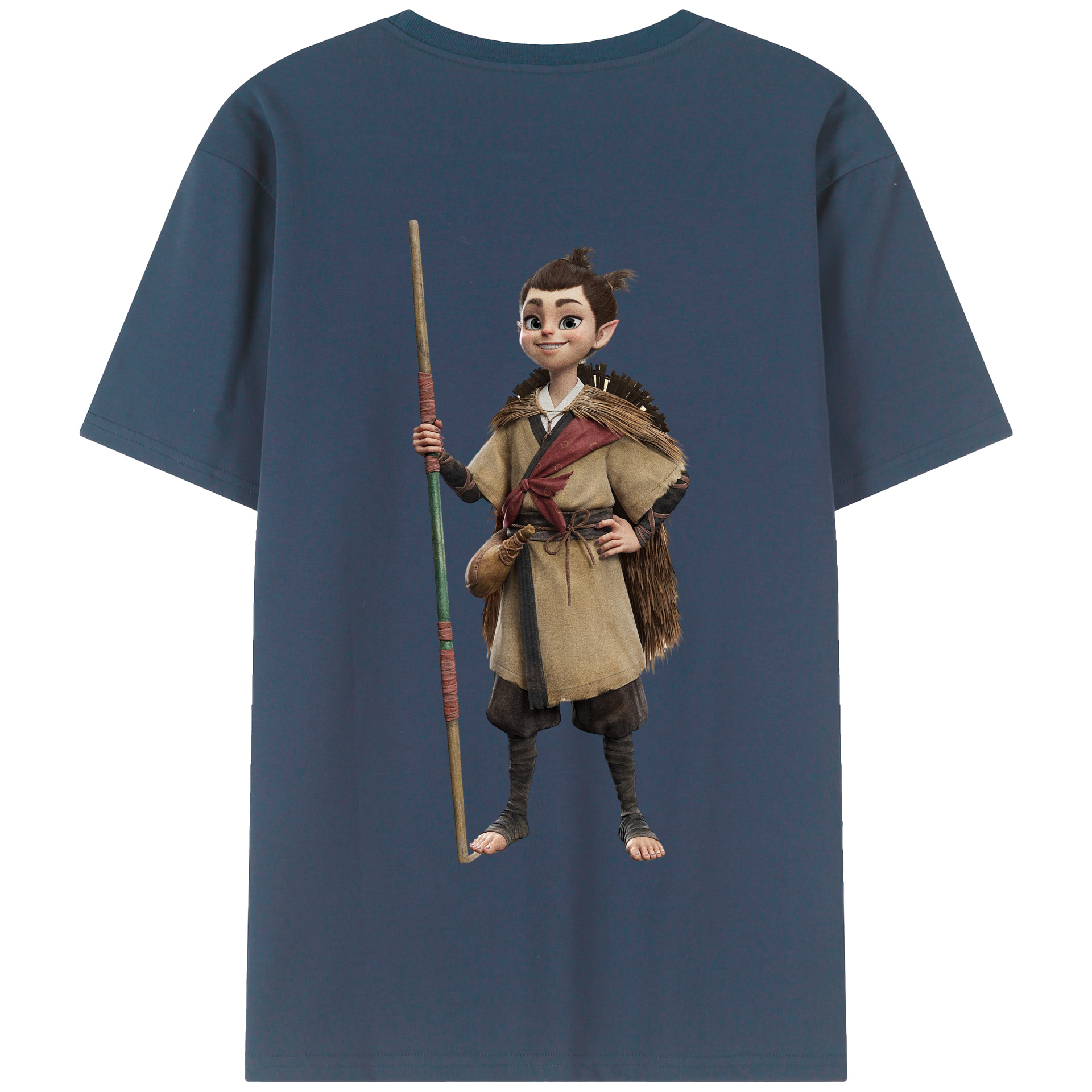 （画像用） Ne Zha 2 ナタ 魔童の大暴れ 綿100％半袖Tシャツ（背面プリント）