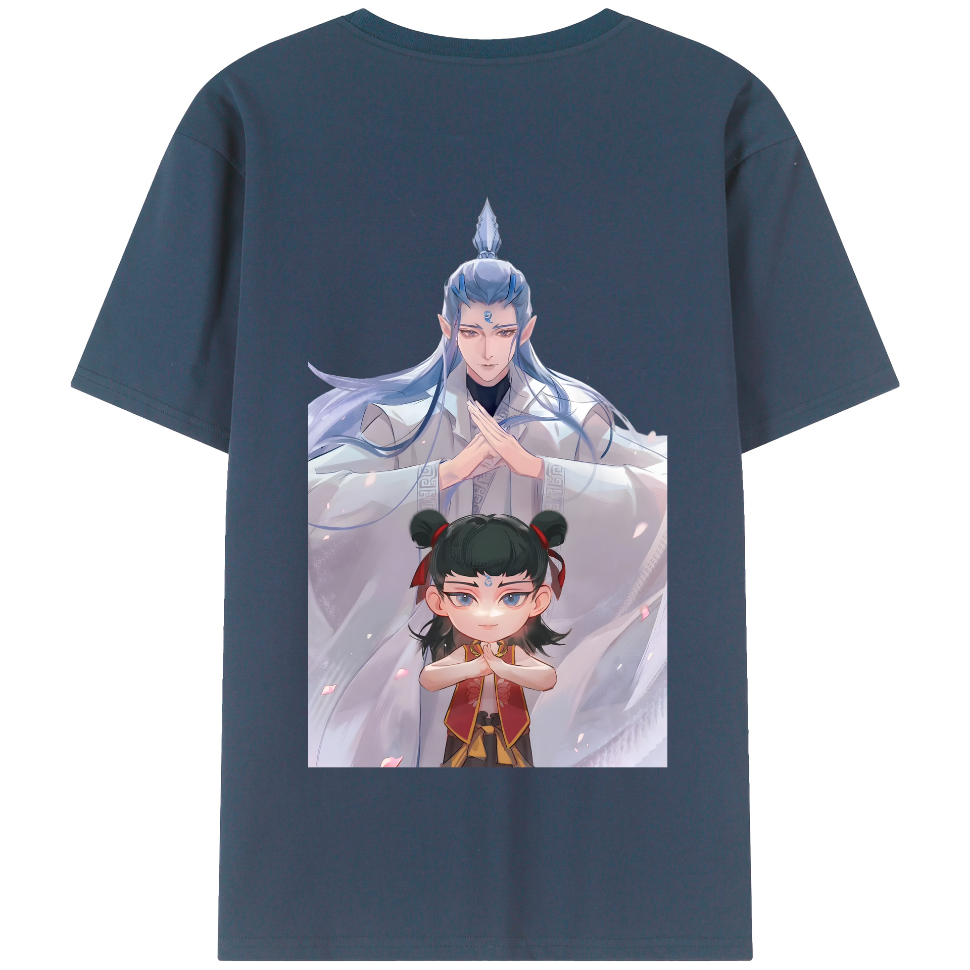 （画像用） Ne Zha 2 ナタ 魔童の大暴れ 綿100％半袖Tシャツ（背面プリント）