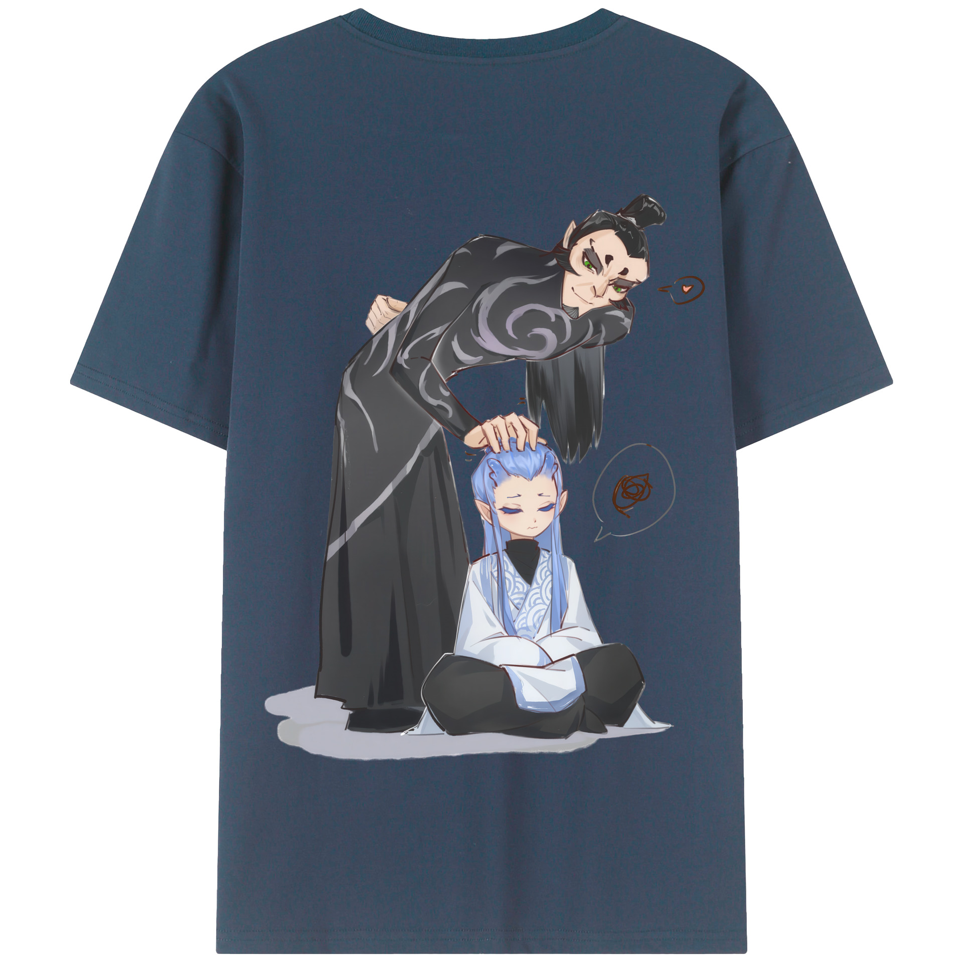 （画像用） Ne Zha 2 ナタ 魔童の大暴れ 綿100％半袖Tシャツ（背面プリント）