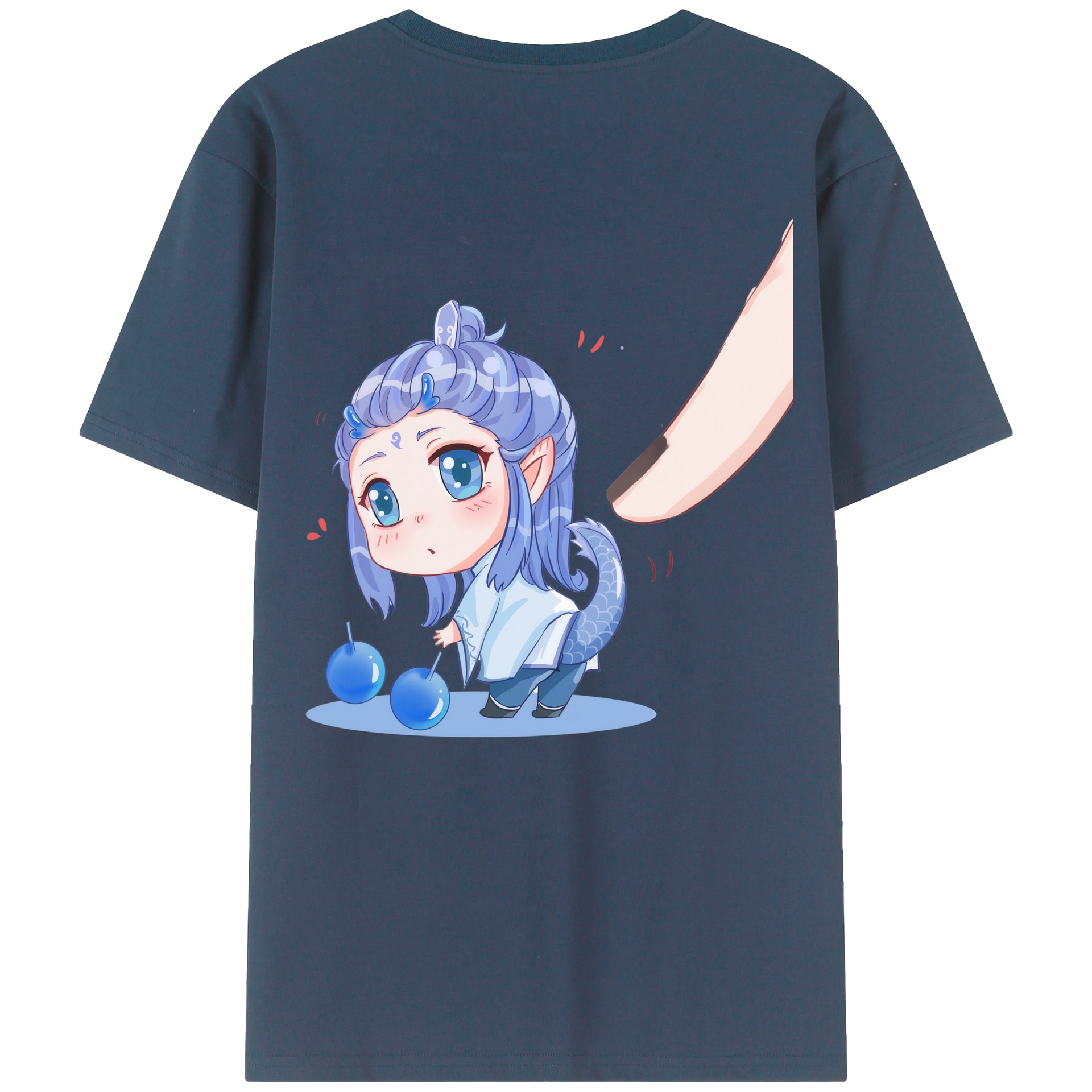 （画像用） Ne Zha 2 ナタ 魔童の大暴れ 綿100％半袖Tシャツ（背面プリント）