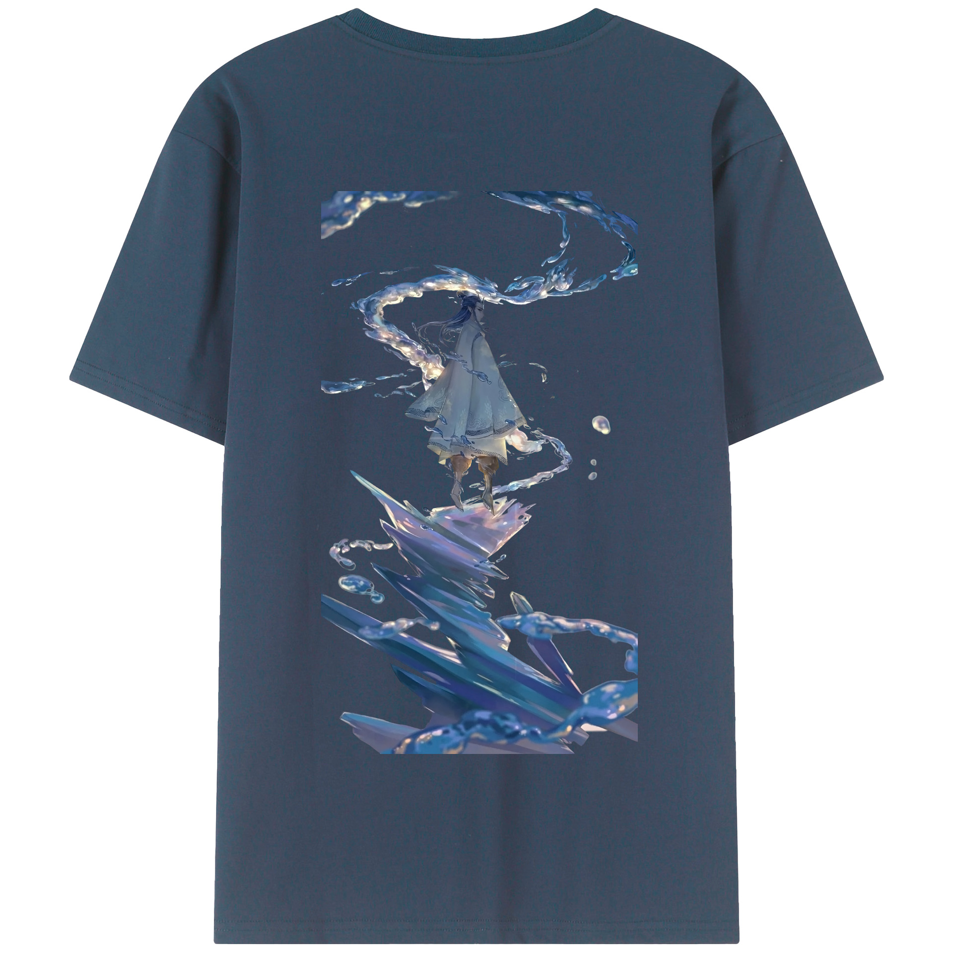 （画像用） Ne Zha 2 ナタ 魔童の大暴れ 綿100％半袖Tシャツ（背面プリント）