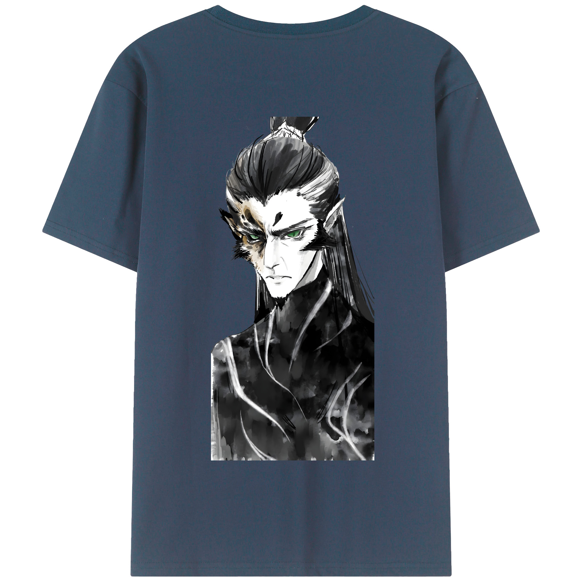（画像用） Ne Zha 2 ナタ 魔童の大暴れ 綿100％半袖Tシャツ（背面プリント）