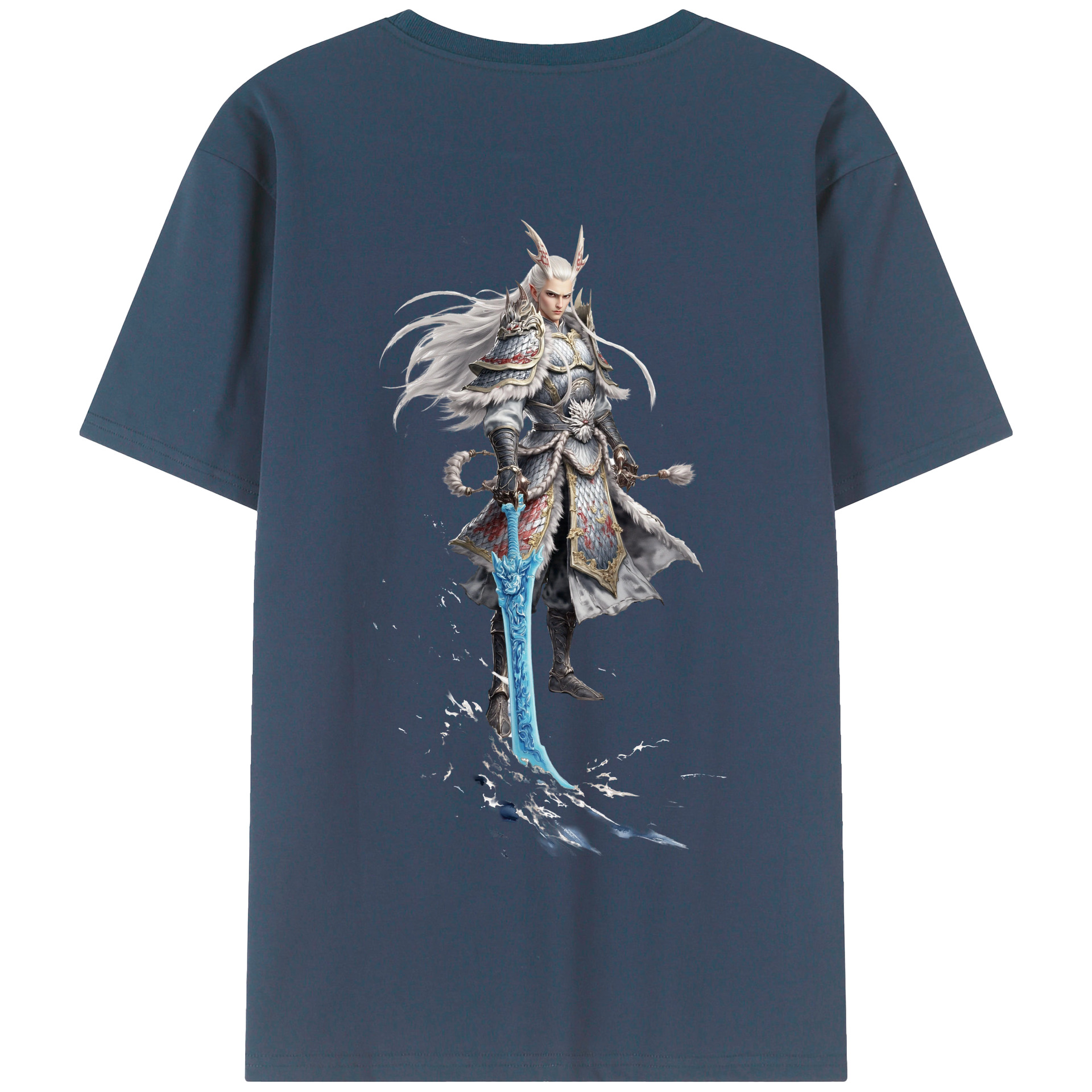 （画像用） Ne Zha 2 ナタ 魔童の大暴れ 綿100％半袖Tシャツ（背面プリント）