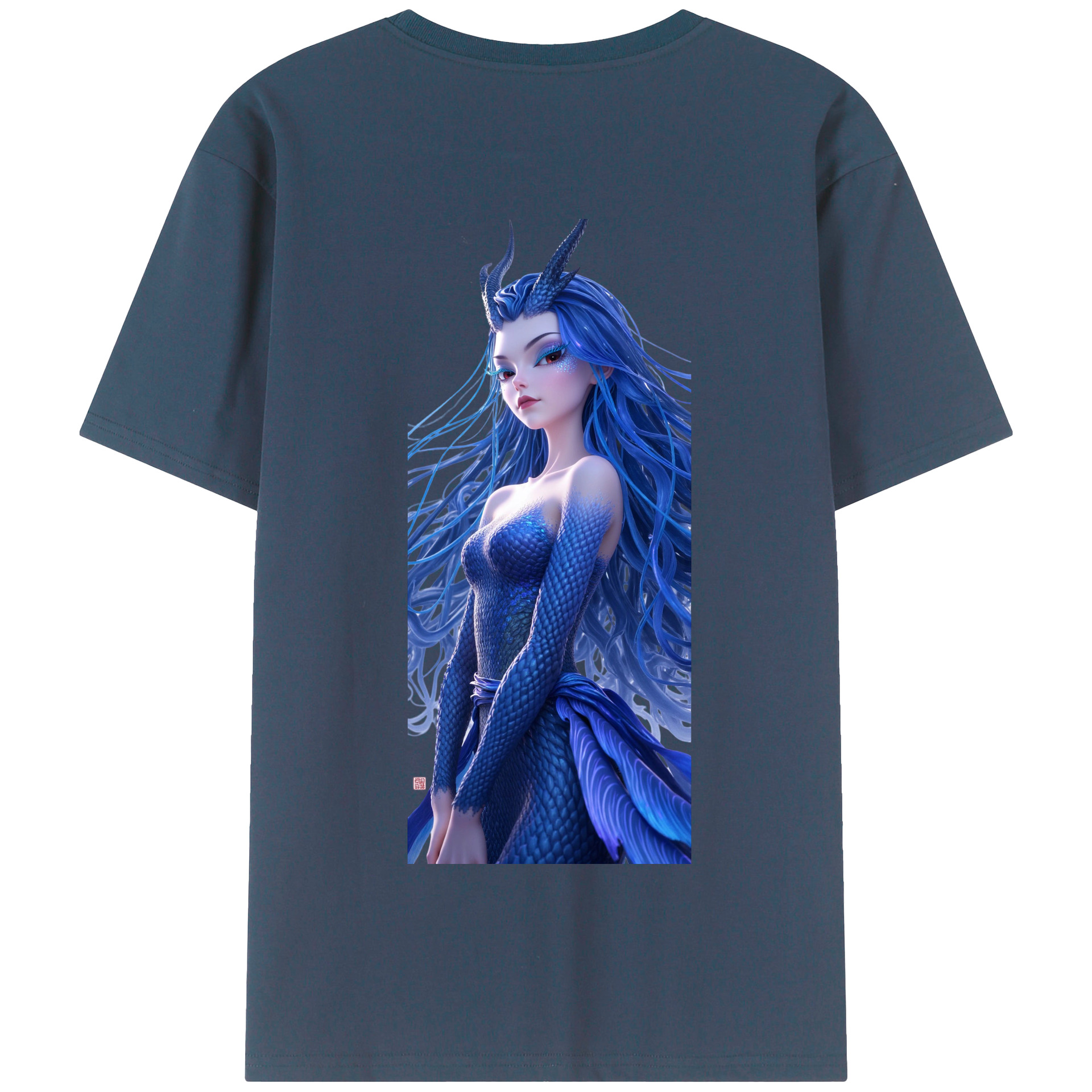 （画像用） Ne Zha 2 ナタ 魔童の大暴れ 綿100％半袖Tシャツ（背面プリント）