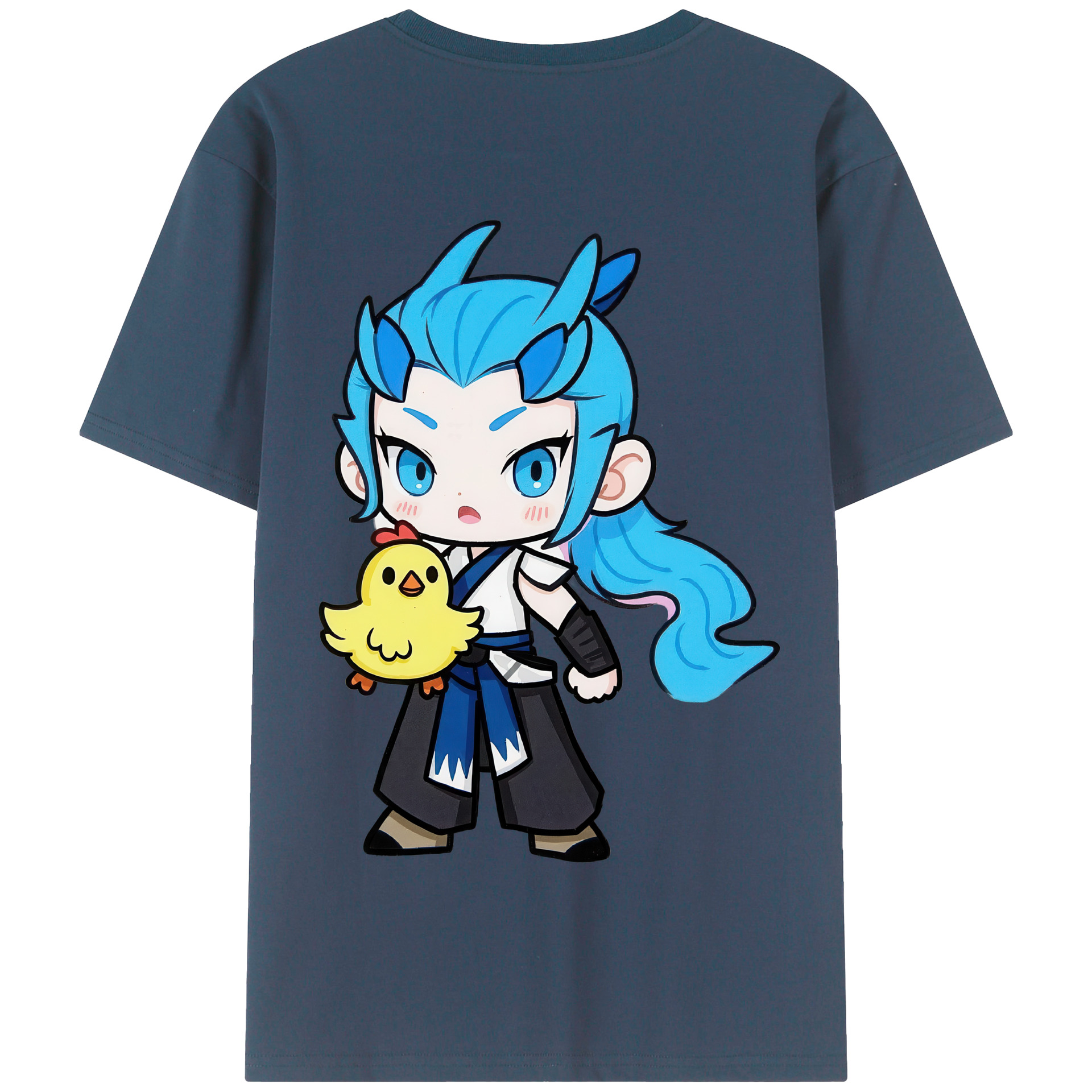 （画像用） Ne Zha 2 ナタ 魔童の大暴れ 綿100％半袖Tシャツ（背面プリント）