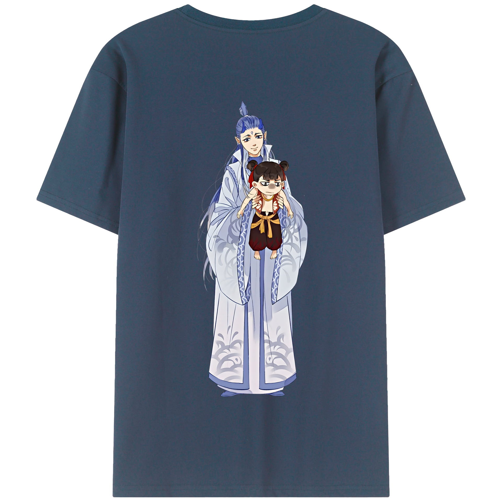 （画像用） Ne Zha 2 ナタ 魔童の大暴れ 綿100％半袖Tシャツ（背面プリント）