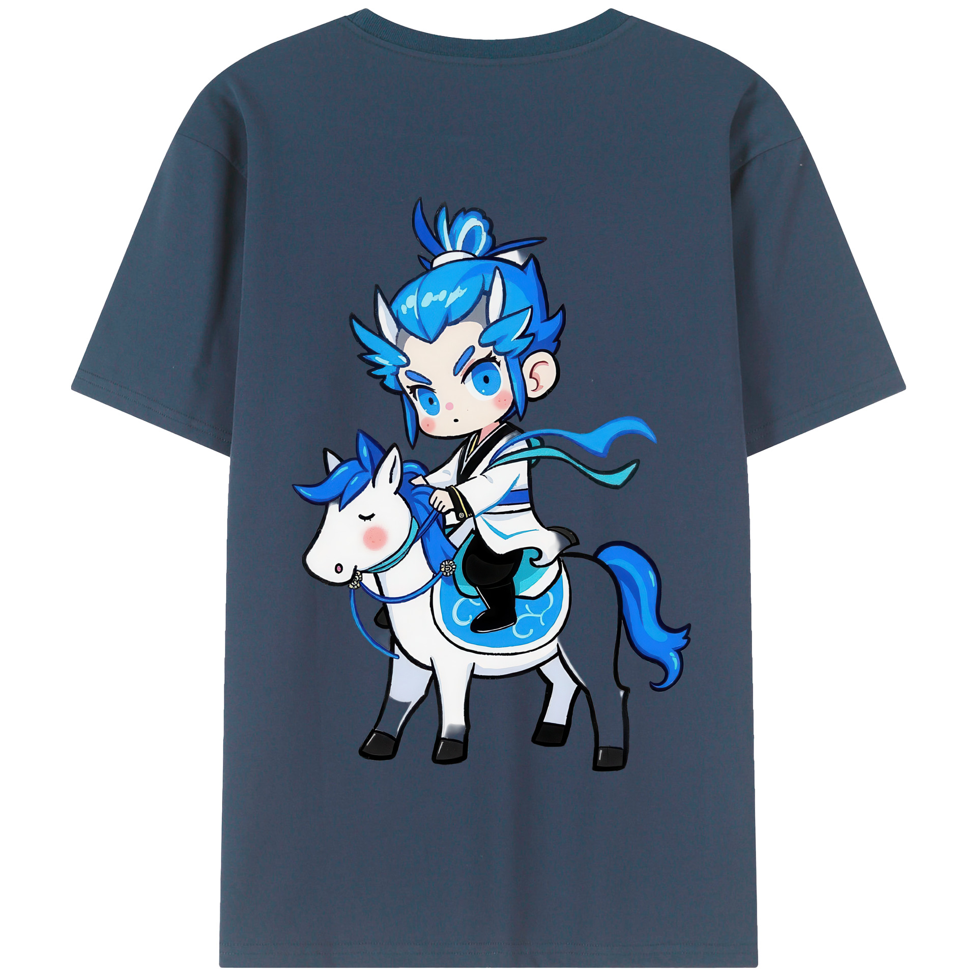 （画像用） Ne Zha 2 ナタ 魔童の大暴れ 綿100％半袖Tシャツ（背面プリント）