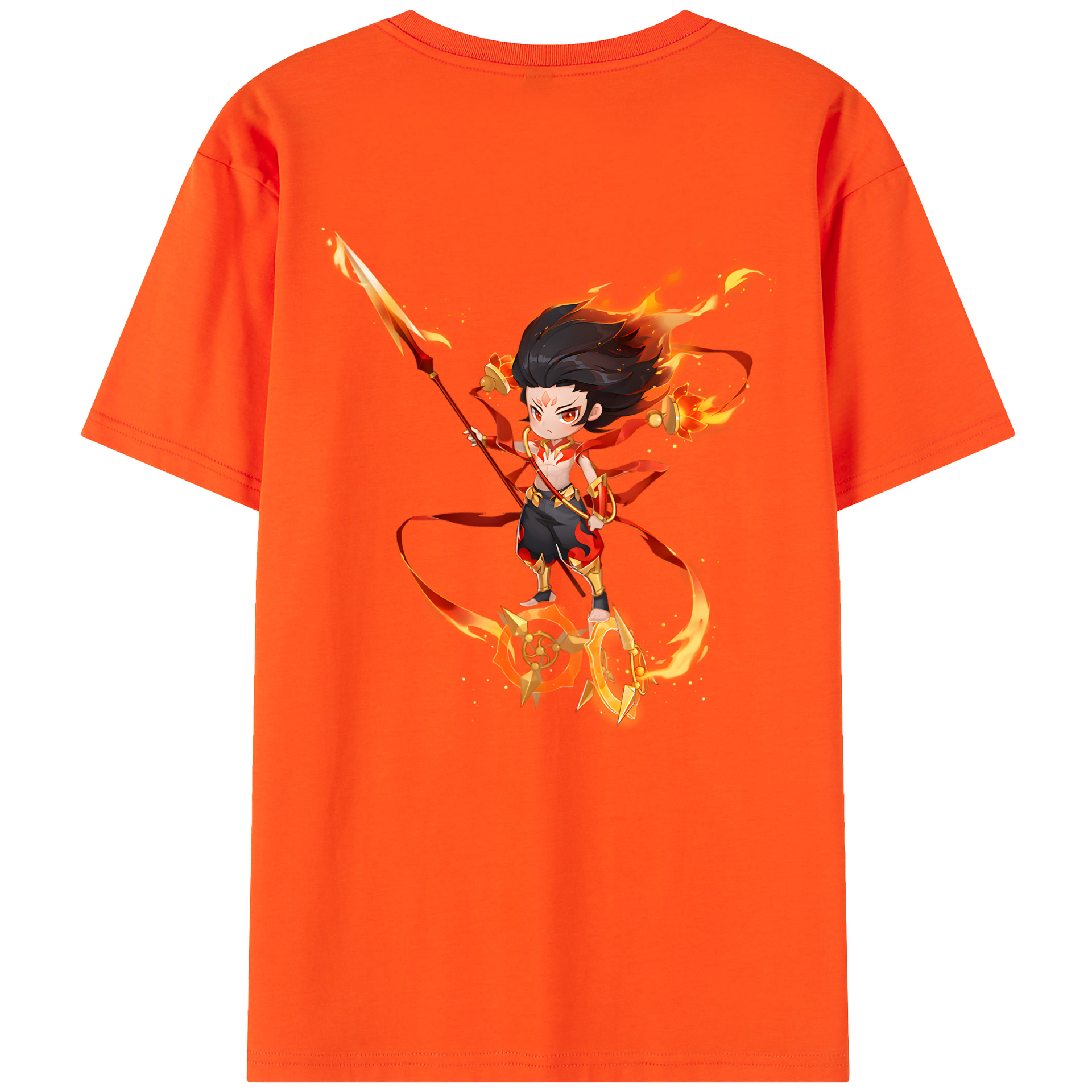 （画像用） Ne Zha 2 ナタ 魔童の大暴れ 綿100％半袖Tシャツ（背面プリント）