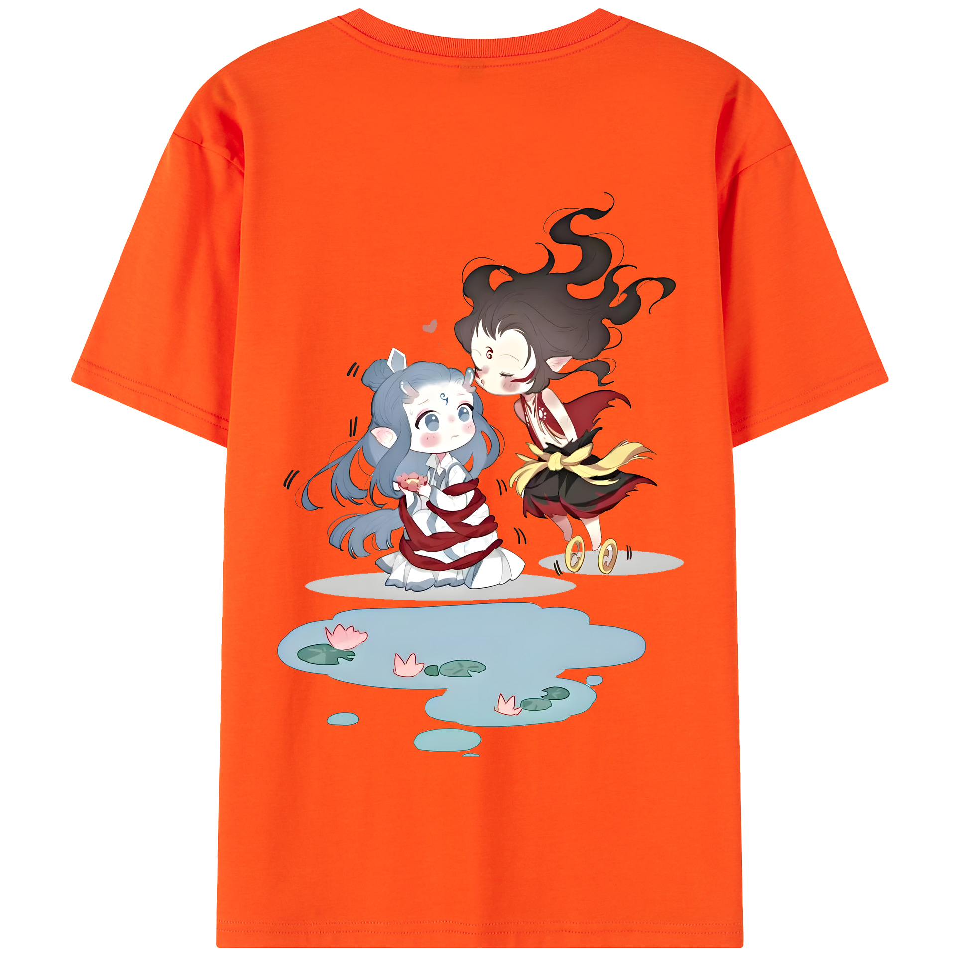 （画像用） Ne Zha 2 ナタ 魔童の大暴れ 綿100％半袖Tシャツ（背面プリント）