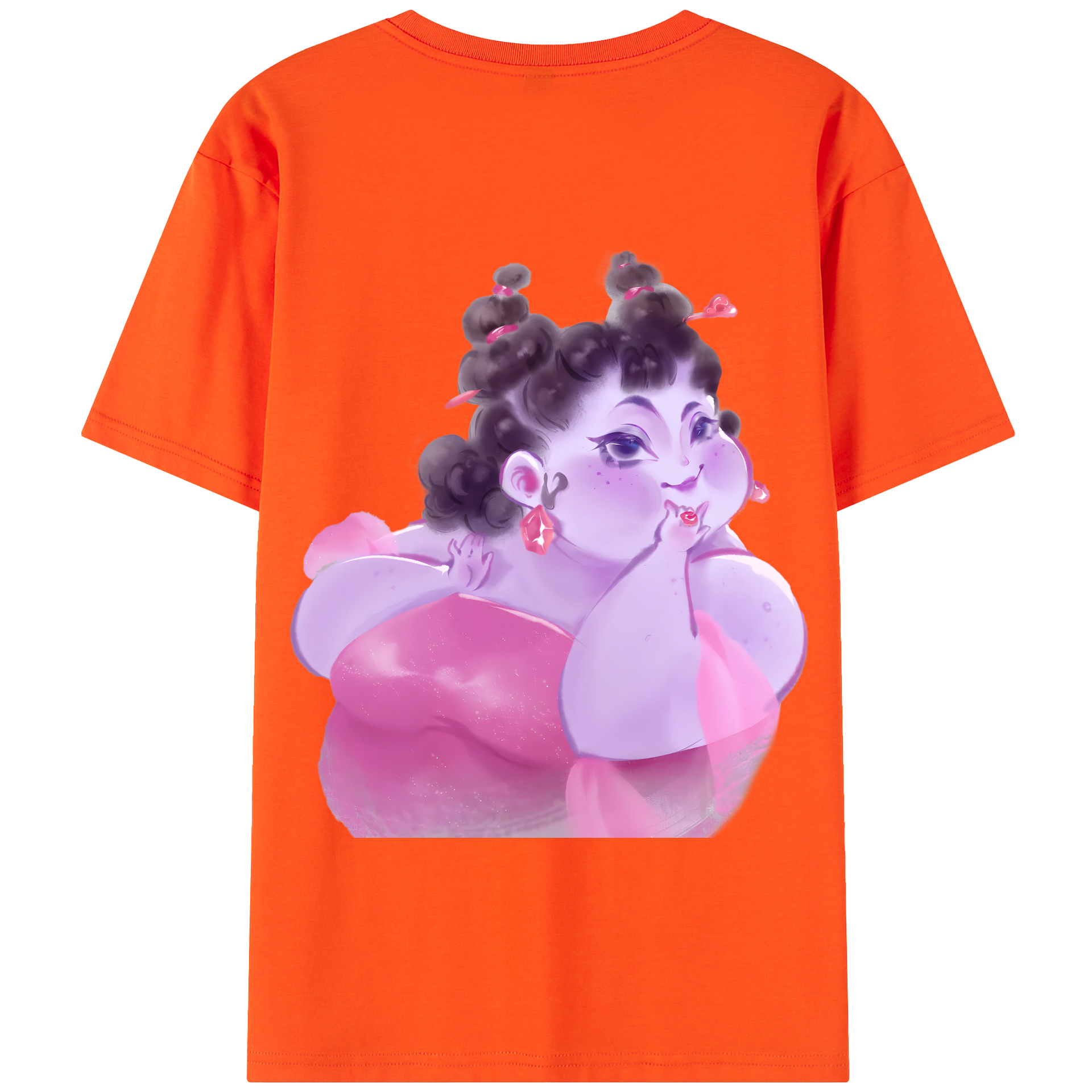 （画像用） Ne Zha 2 ナタ 魔童の大暴れ 綿100％半袖Tシャツ（背面プリント）