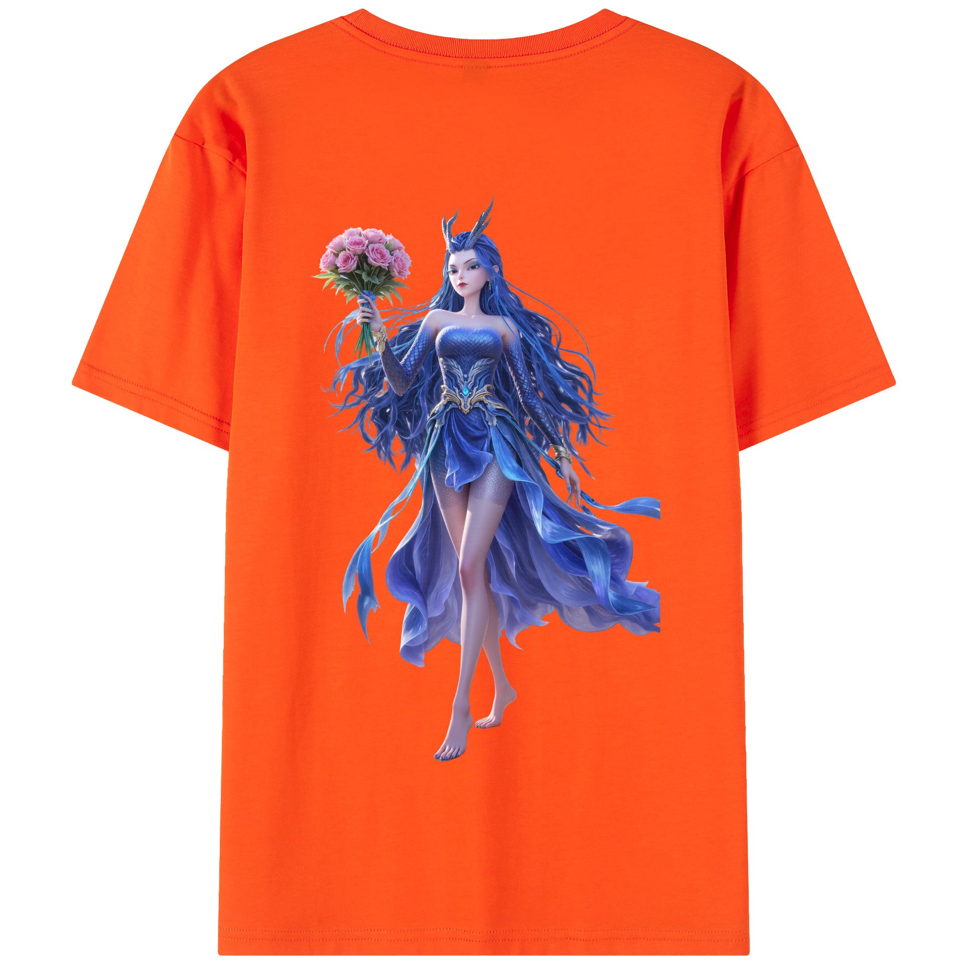 （画像用） Ne Zha 2 ナタ 魔童の大暴れ 綿100％半袖Tシャツ（背面プリント）