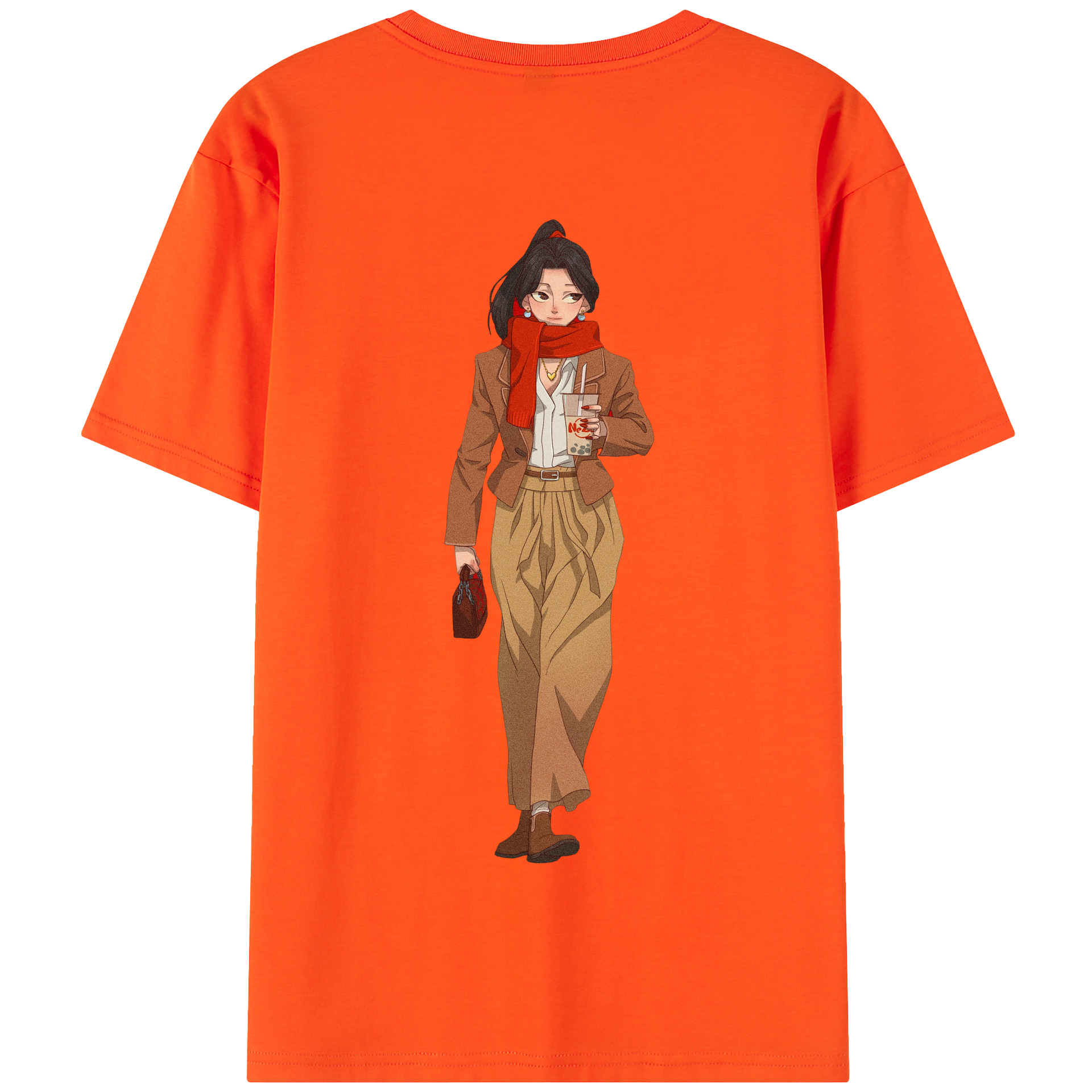 （画像用） Ne Zha 2 ナタ 魔童の大暴れ 綿100％半袖Tシャツ（背面プリント）