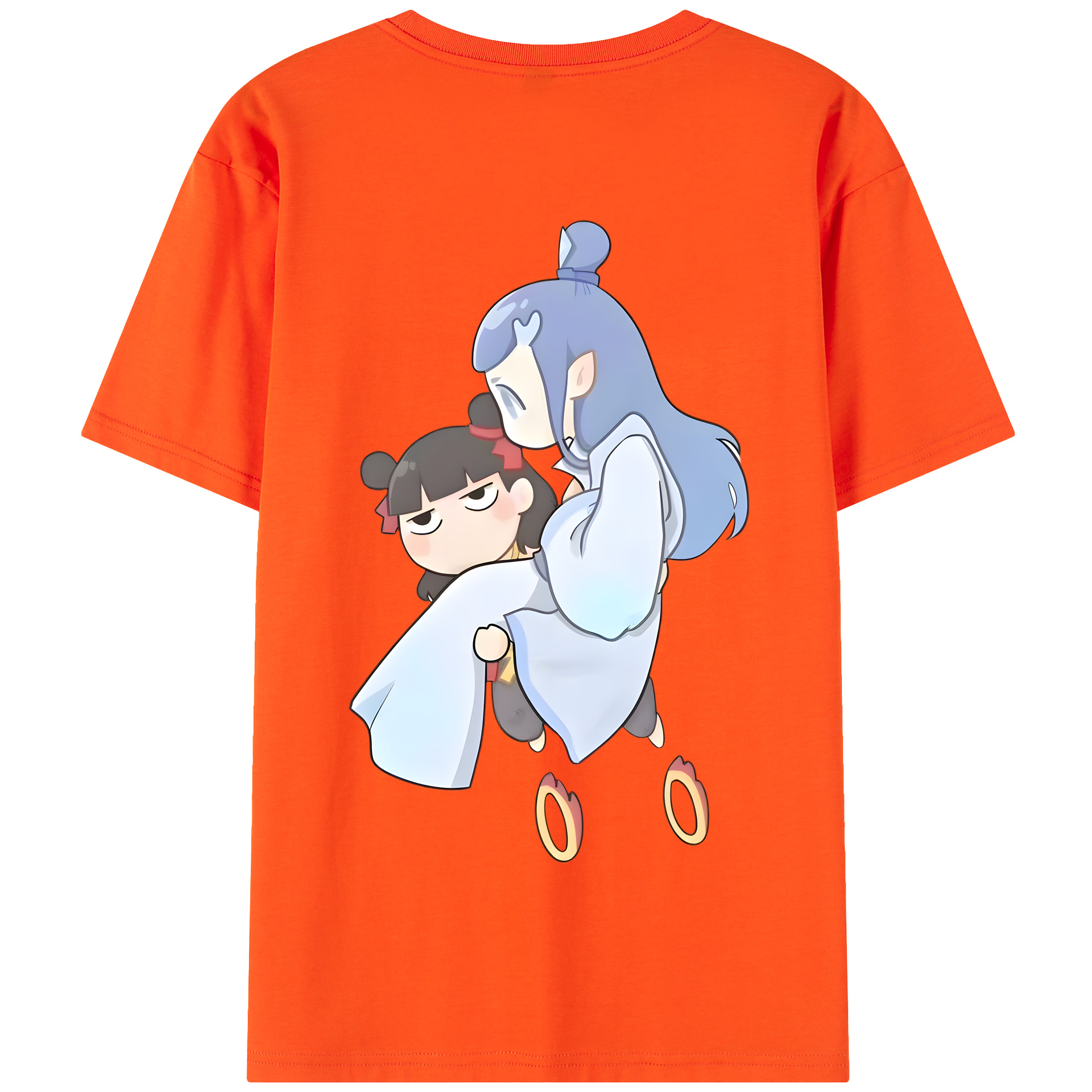 （画像用） Ne Zha 2 ナタ 魔童の大暴れ 綿100％半袖Tシャツ（背面プリント）