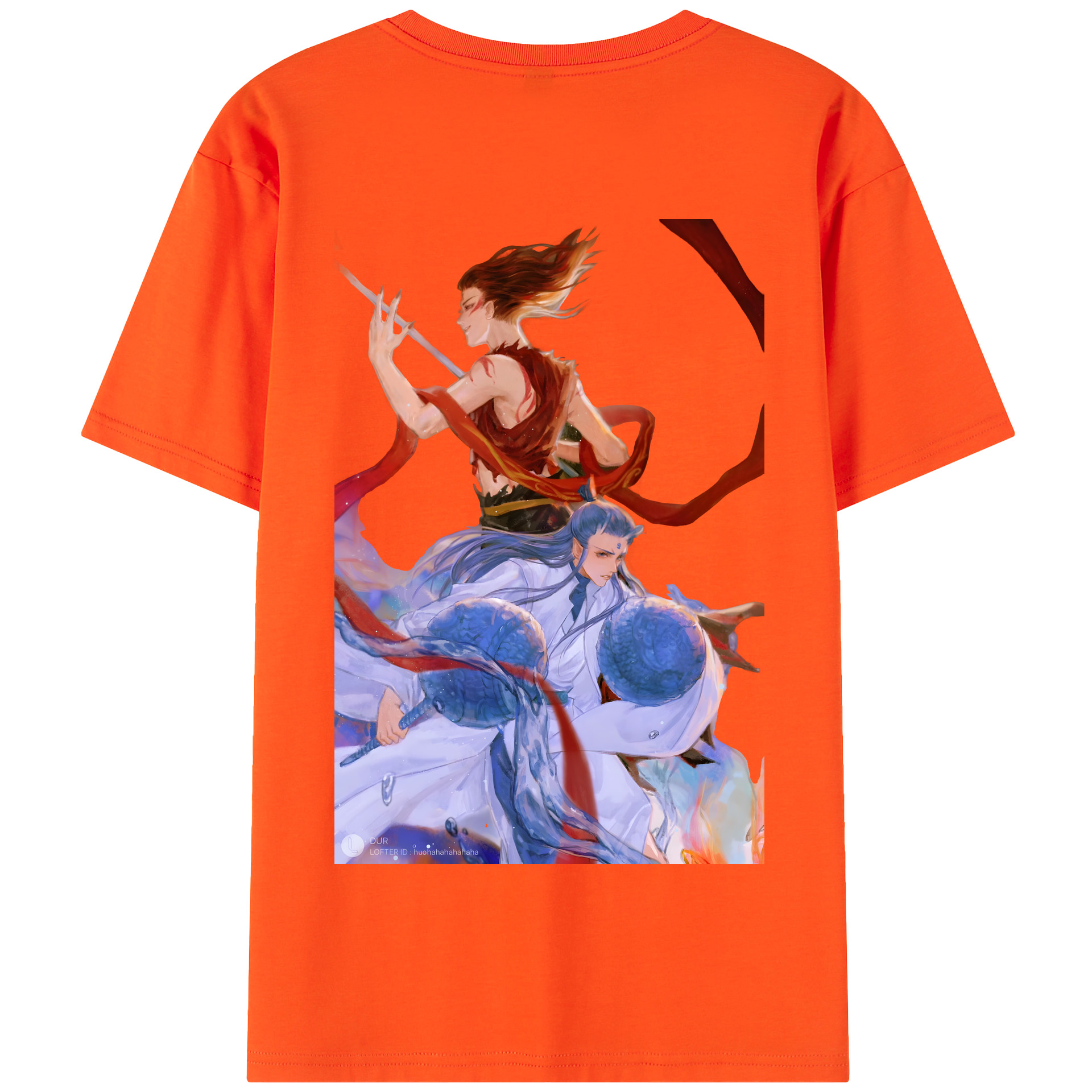 （画像用） Ne Zha 2 ナタ 魔童の大暴れ 綿100％半袖Tシャツ（背面プリント）