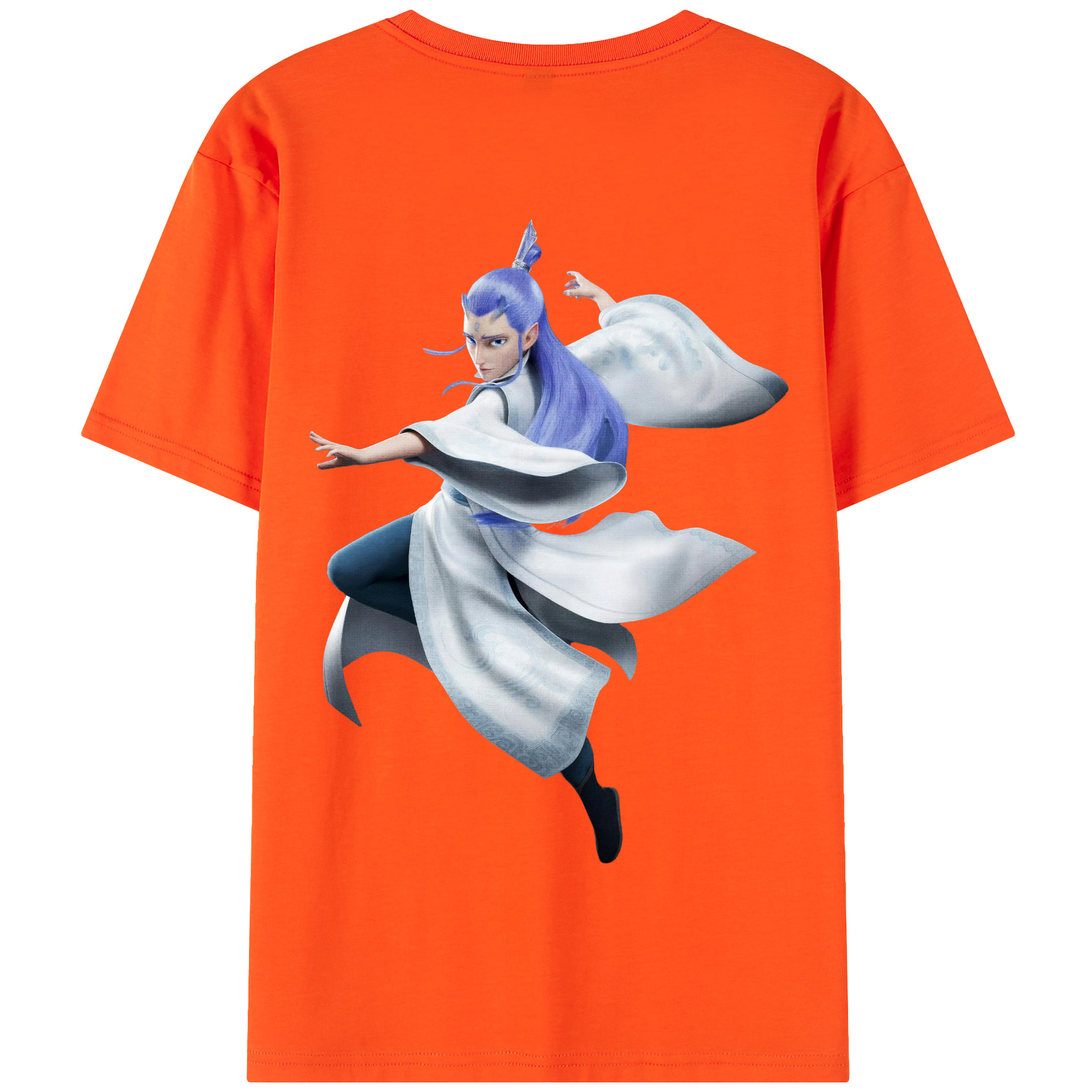 （画像用） Ne Zha 2 ナタ 魔童の大暴れ 綿100％半袖Tシャツ（背面プリント）