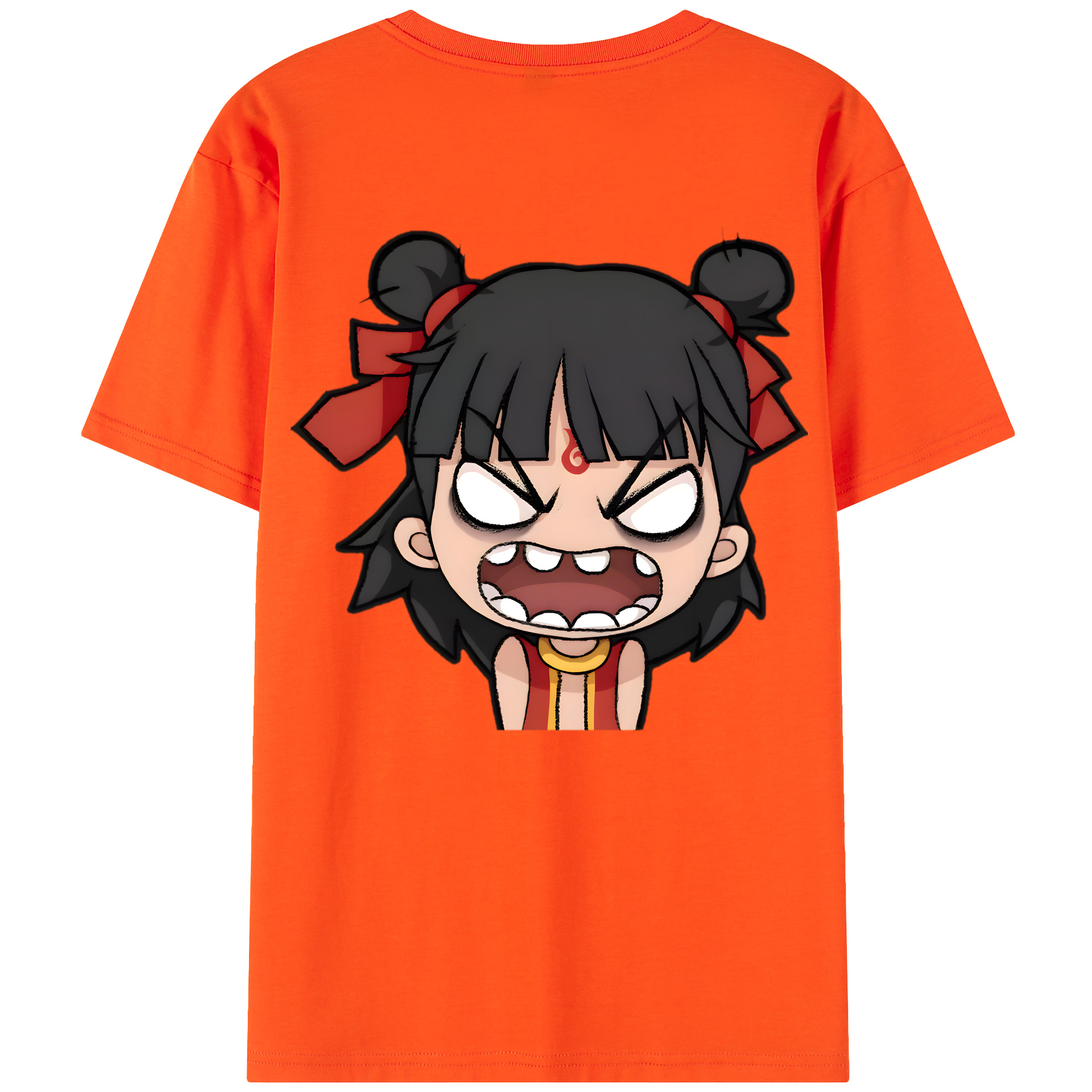 （画像用） Ne Zha 2 ナタ 魔童の大暴れ 綿100％半袖Tシャツ（背面プリント）