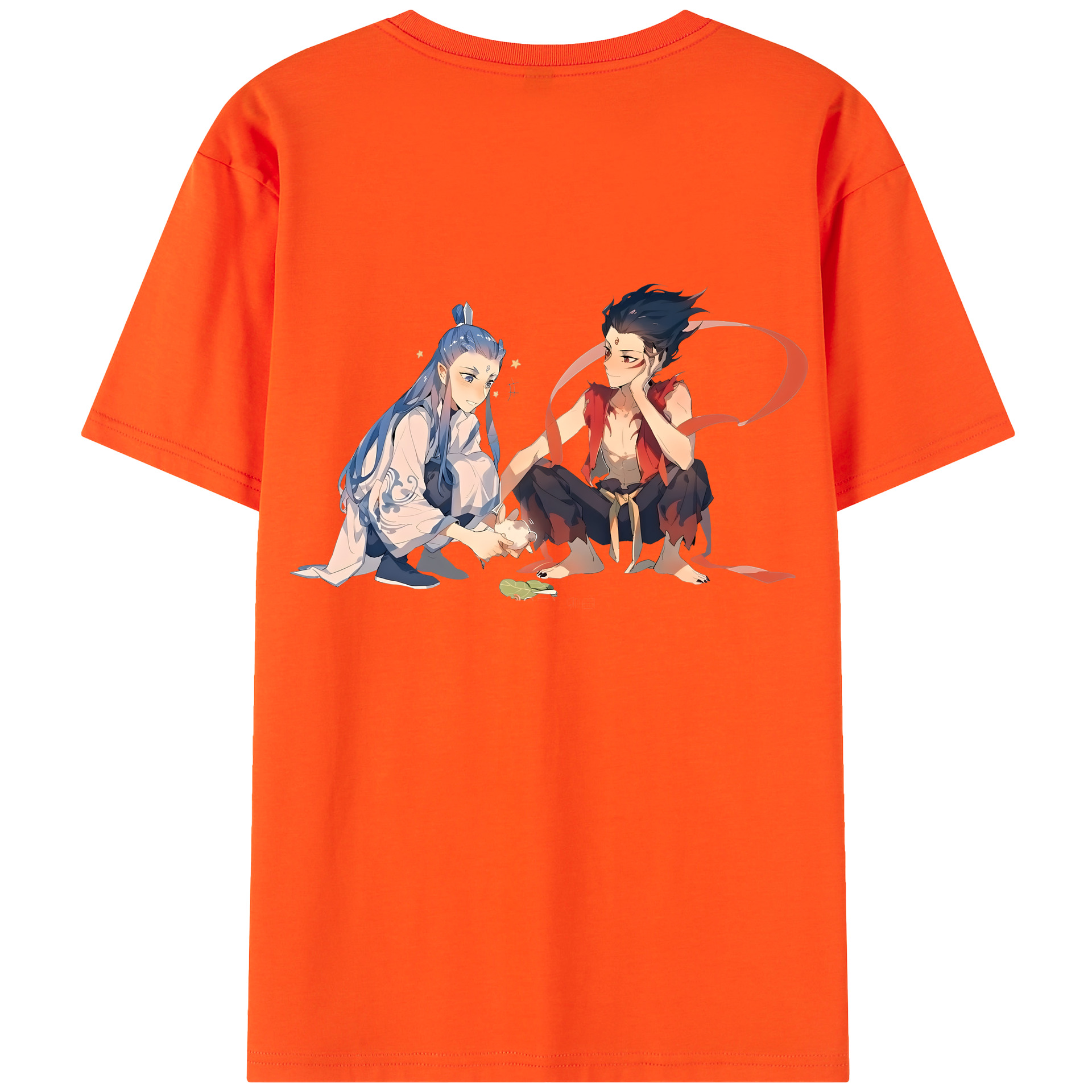 （画像用） Ne Zha 2 ナタ 魔童の大暴れ 綿100％半袖Tシャツ（背面プリント）