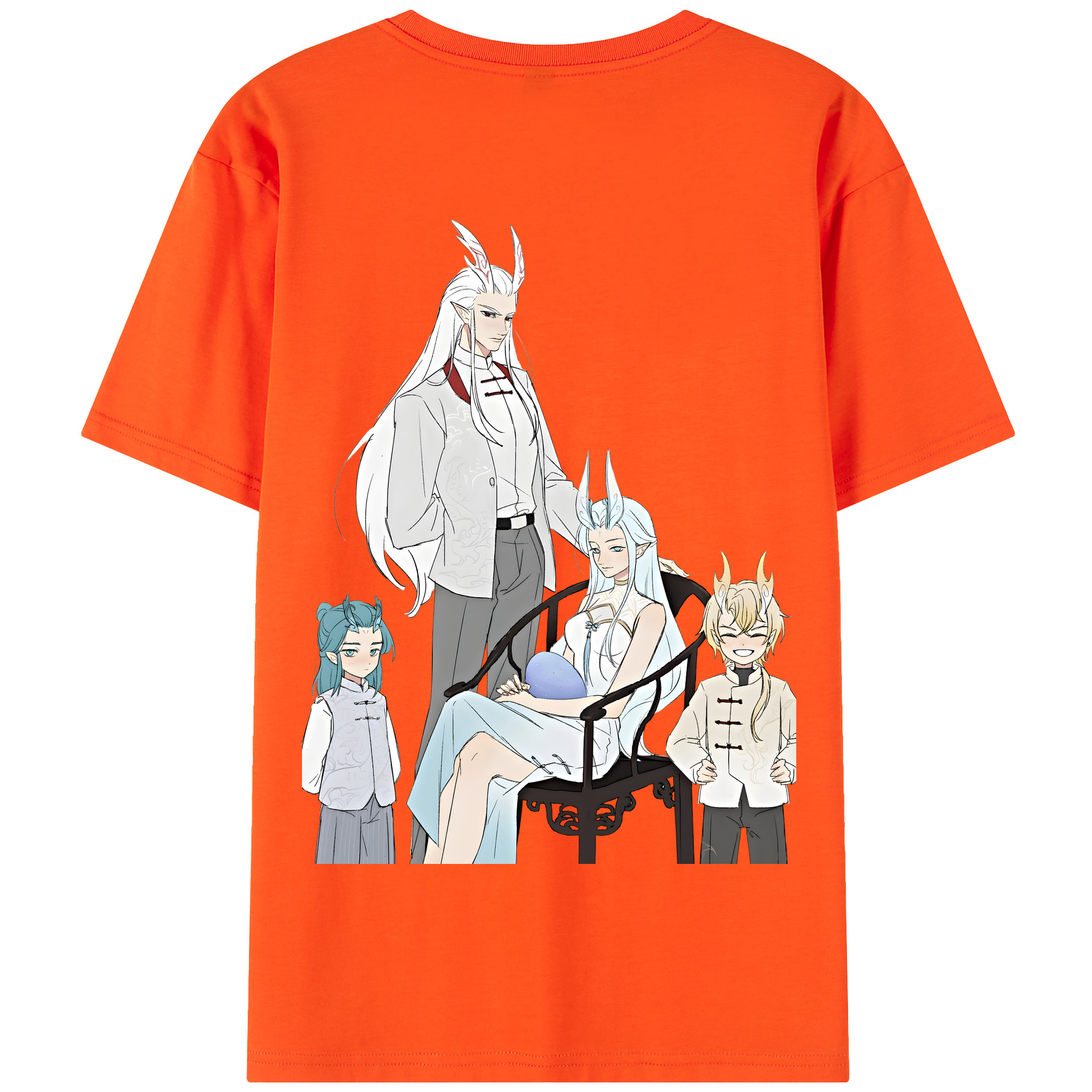（画像用） Ne Zha 2 ナタ 魔童の大暴れ 綿100％半袖Tシャツ（背面プリント）