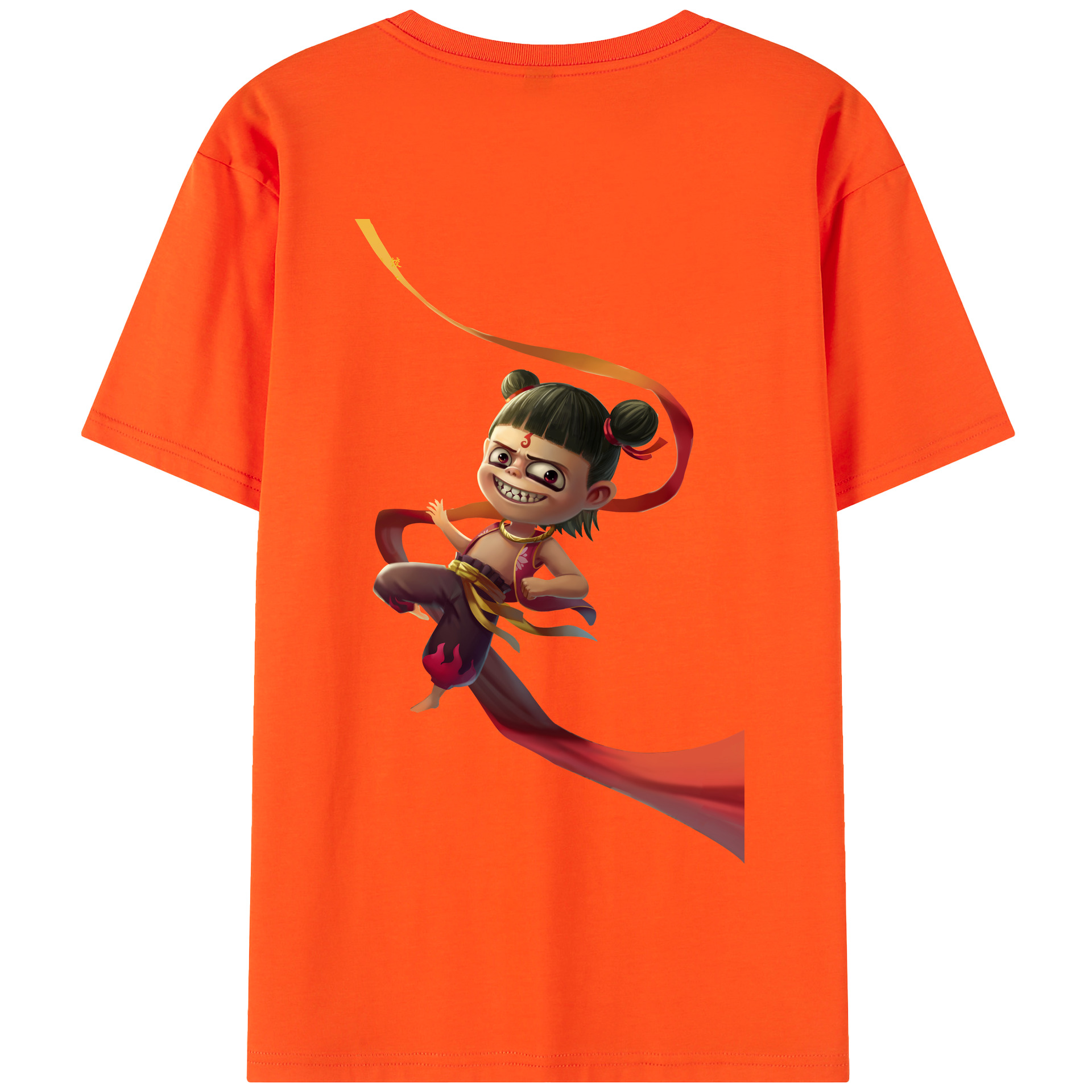 （画像用） Ne Zha 2 ナタ 魔童の大暴れ 綿100％半袖Tシャツ（背面プリント）