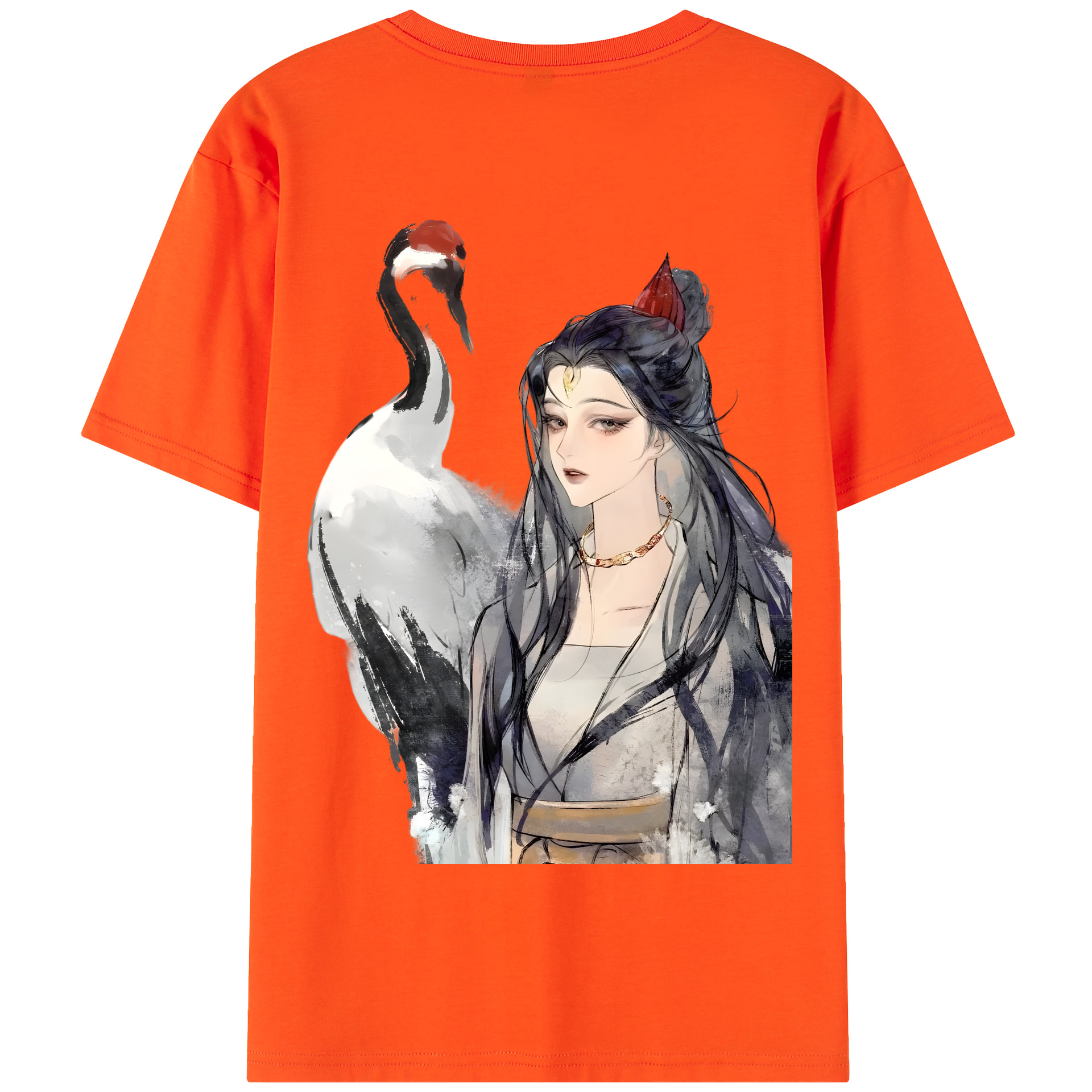 （画像用） Ne Zha 2 ナタ 魔童の大暴れ 綿100％半袖Tシャツ（背面プリント）