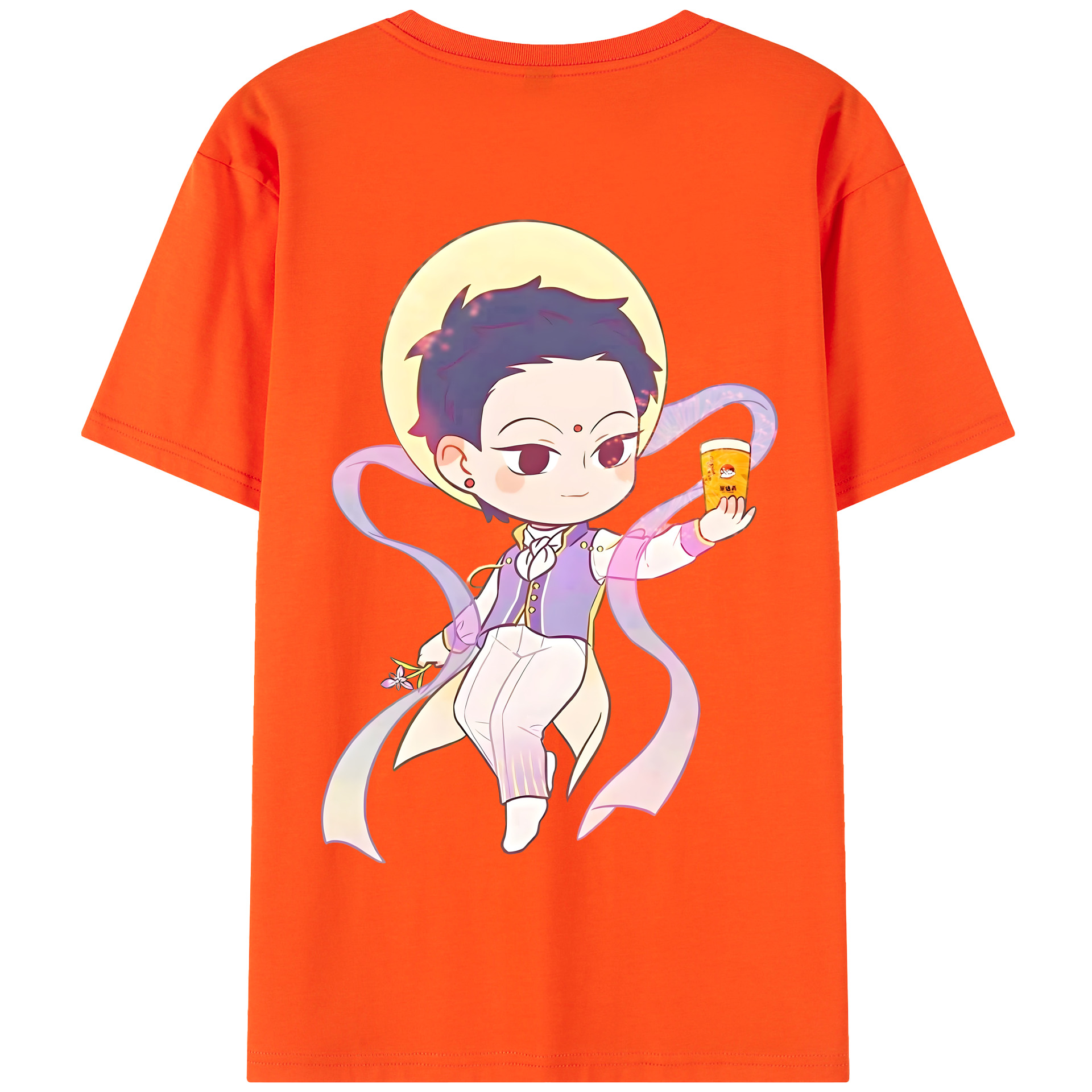 （画像用） Ne Zha 2 ナタ 魔童の大暴れ 綿100％半袖Tシャツ（背面プリント）