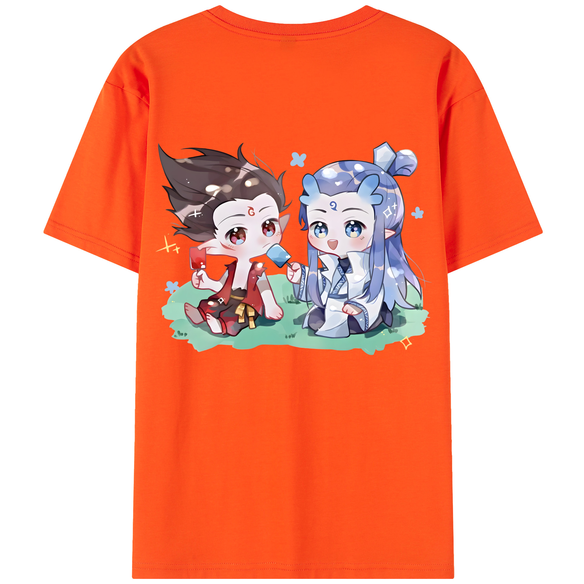 （画像用） Ne Zha 2 ナタ 魔童の大暴れ 綿100％半袖Tシャツ（背面プリント）