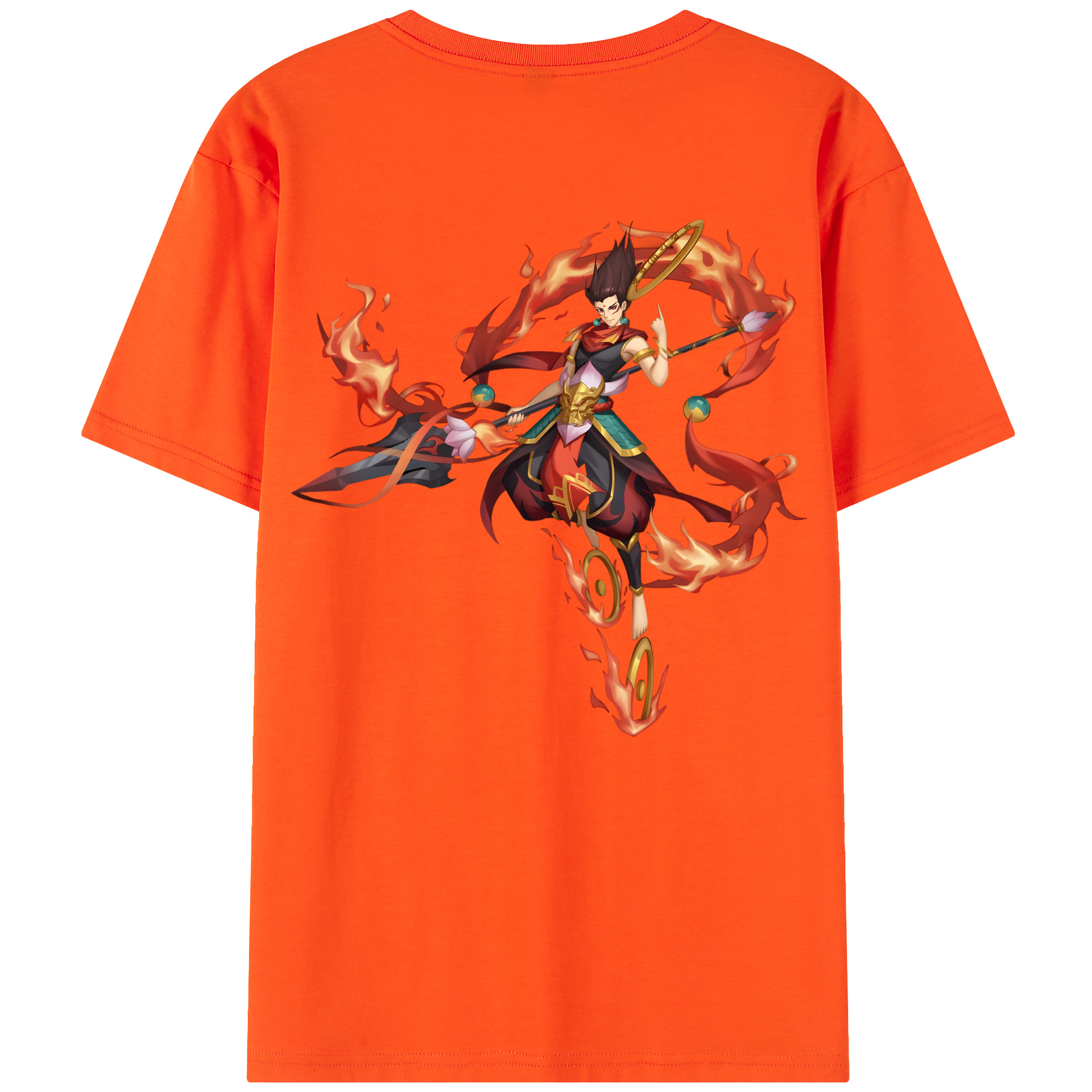 （画像用） Ne Zha 2 ナタ 魔童の大暴れ 綿100％半袖Tシャツ（背面プリント）