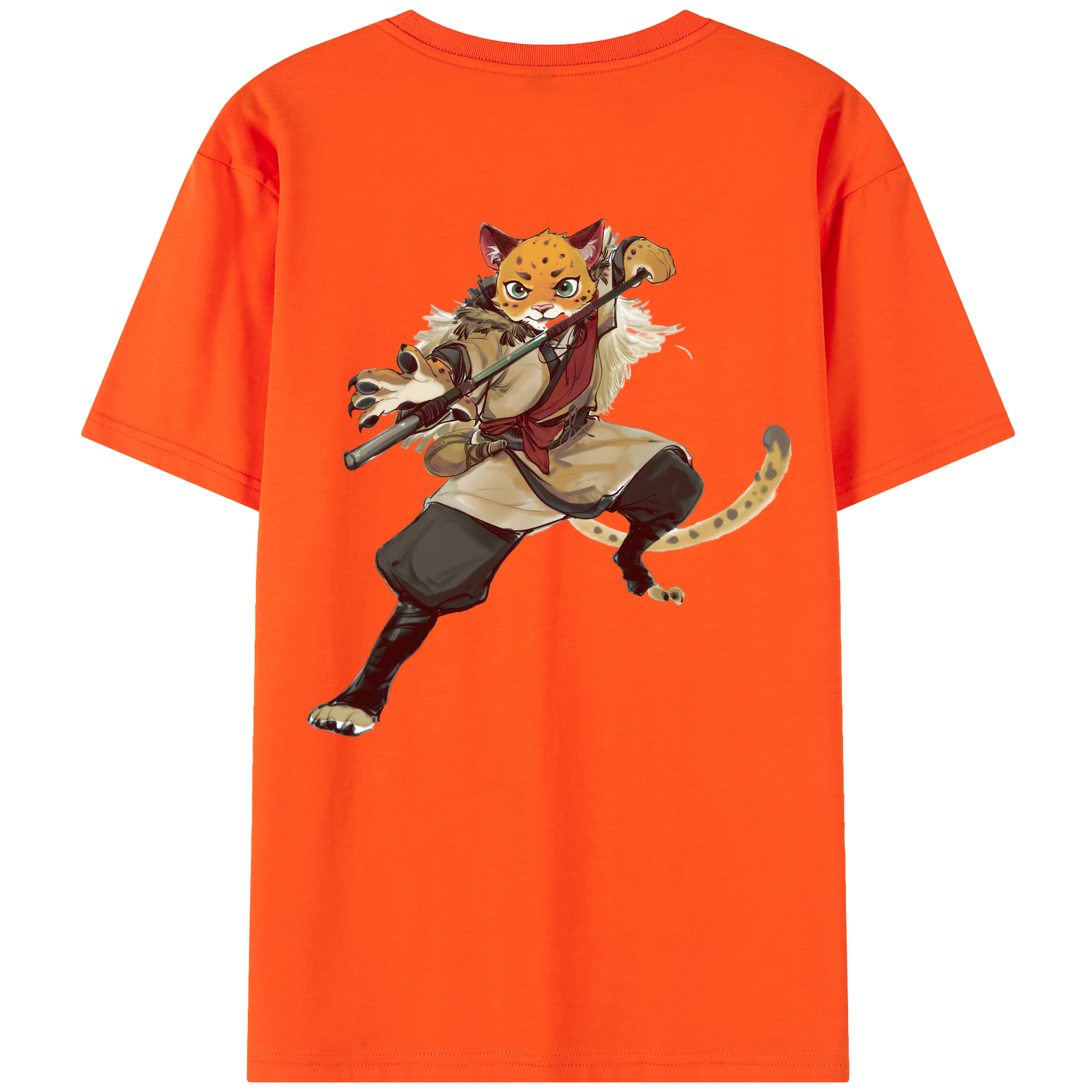 （画像用） Ne Zha 2 ナタ 魔童の大暴れ 綿100％半袖Tシャツ（背面プリント）
