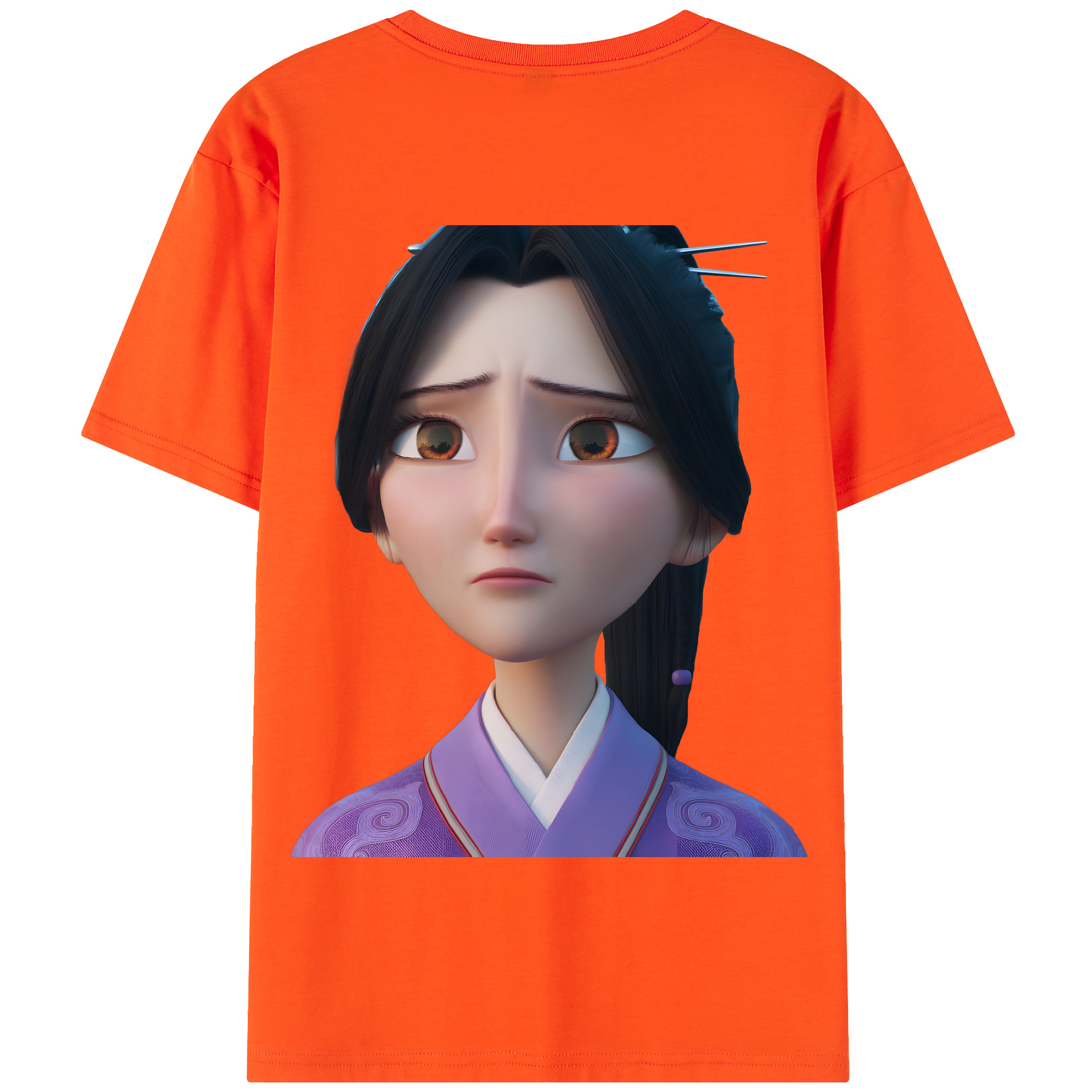 （画像用） Ne Zha 2 ナタ 魔童の大暴れ 綿100％半袖Tシャツ（背面プリント）