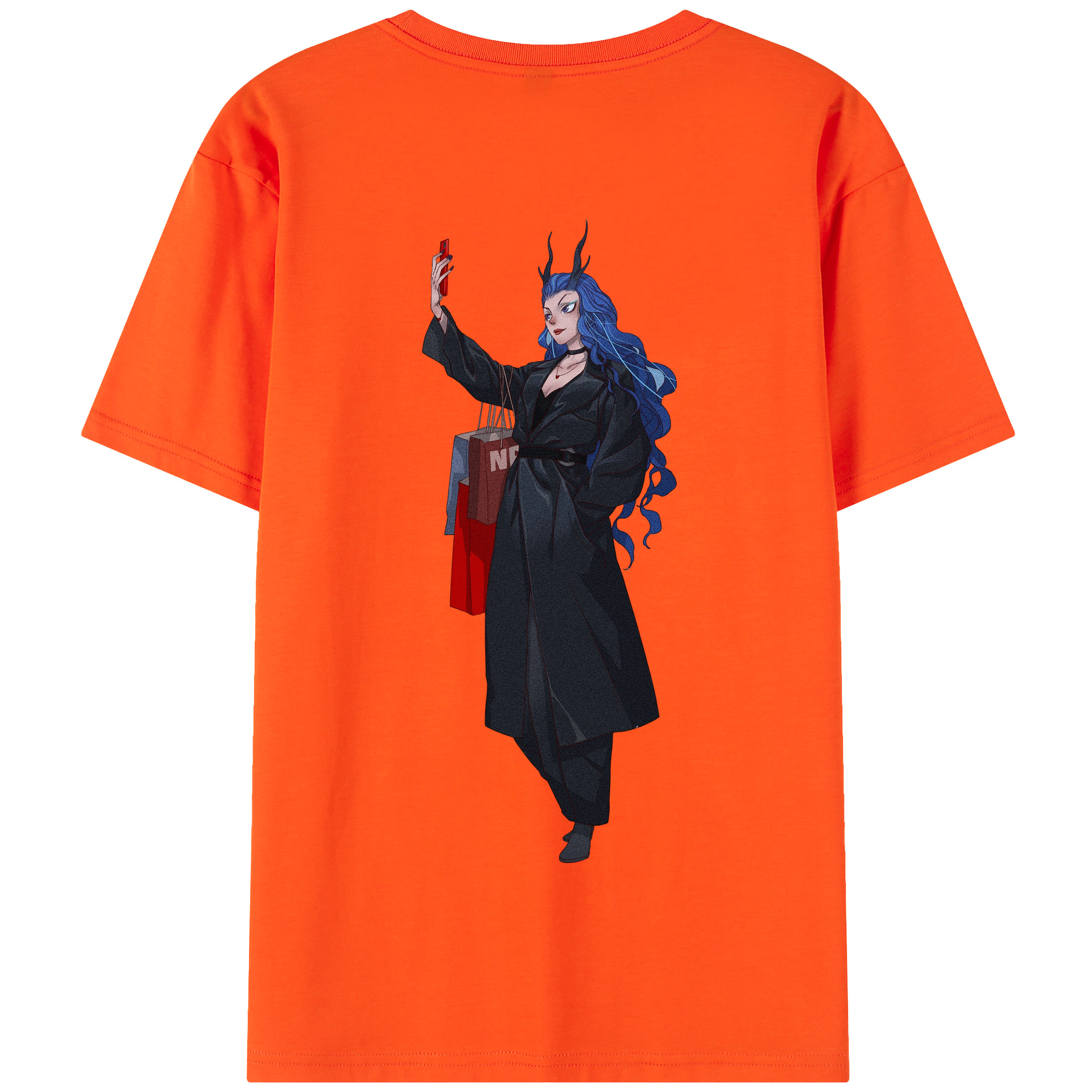 （画像用） Ne Zha 2 ナタ 魔童の大暴れ 綿100％半袖Tシャツ（背面プリント）