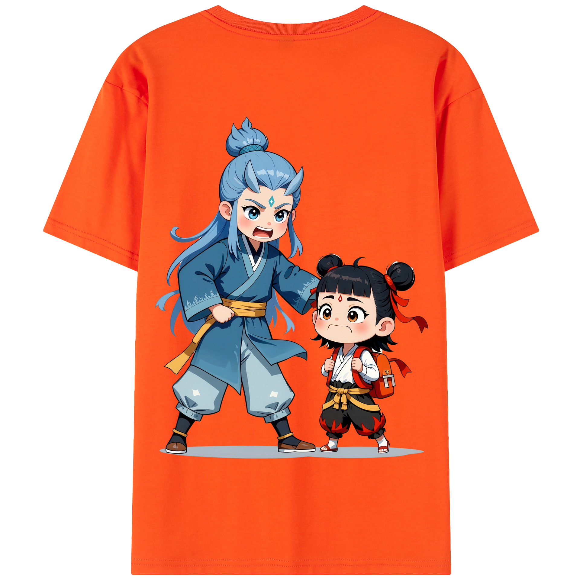 （画像用） Ne Zha 2 ナタ 魔童の大暴れ 綿100％半袖Tシャツ（背面プリント）