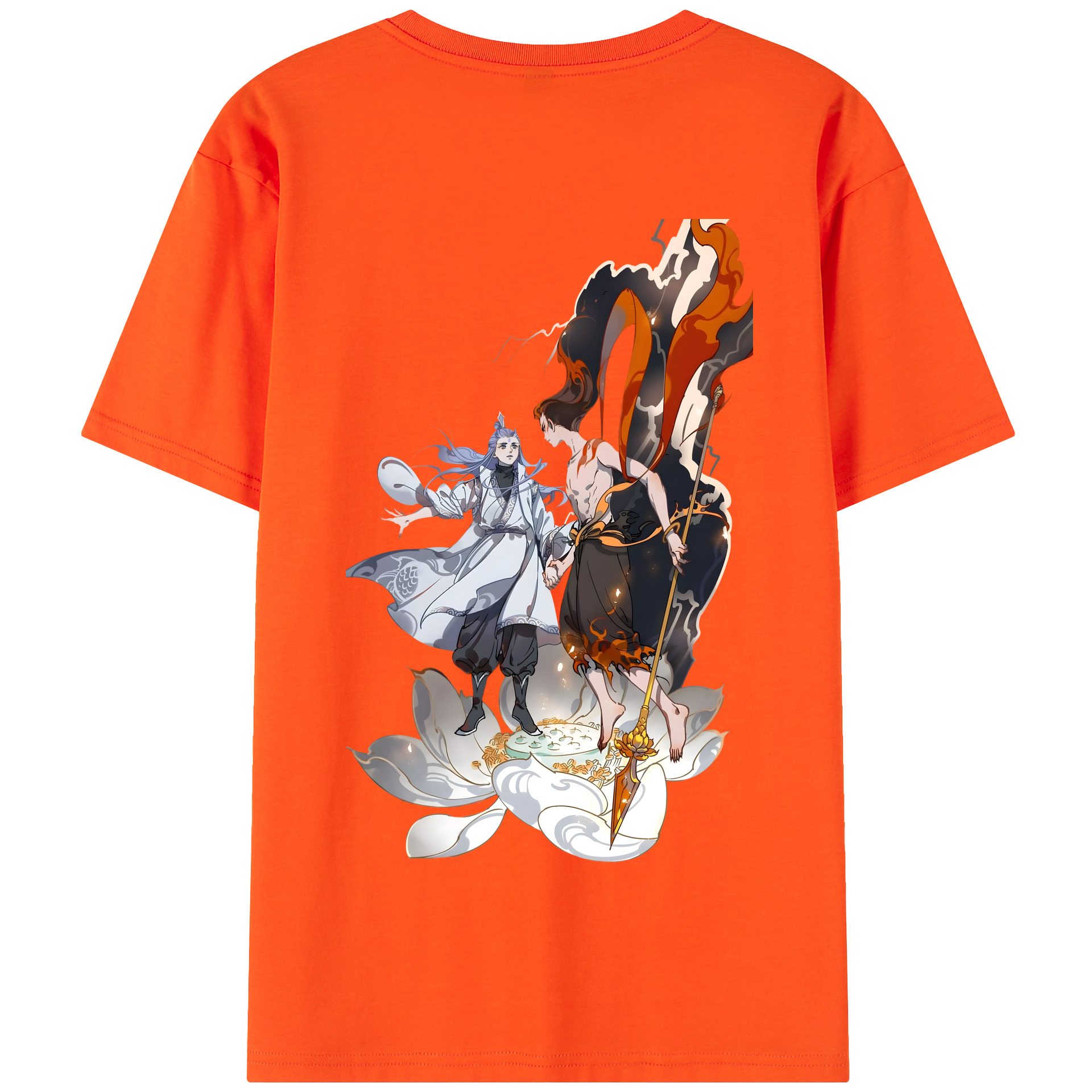 （画像用） Ne Zha 2 ナタ 魔童の大暴れ 綿100％半袖Tシャツ（背面プリント）