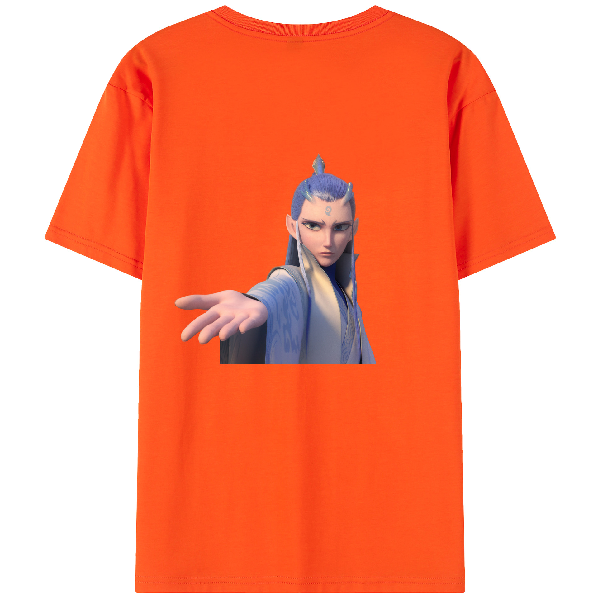 （画像用） Ne Zha 2 ナタ 魔童の大暴れ 綿100％半袖Tシャツ（背面プリント）