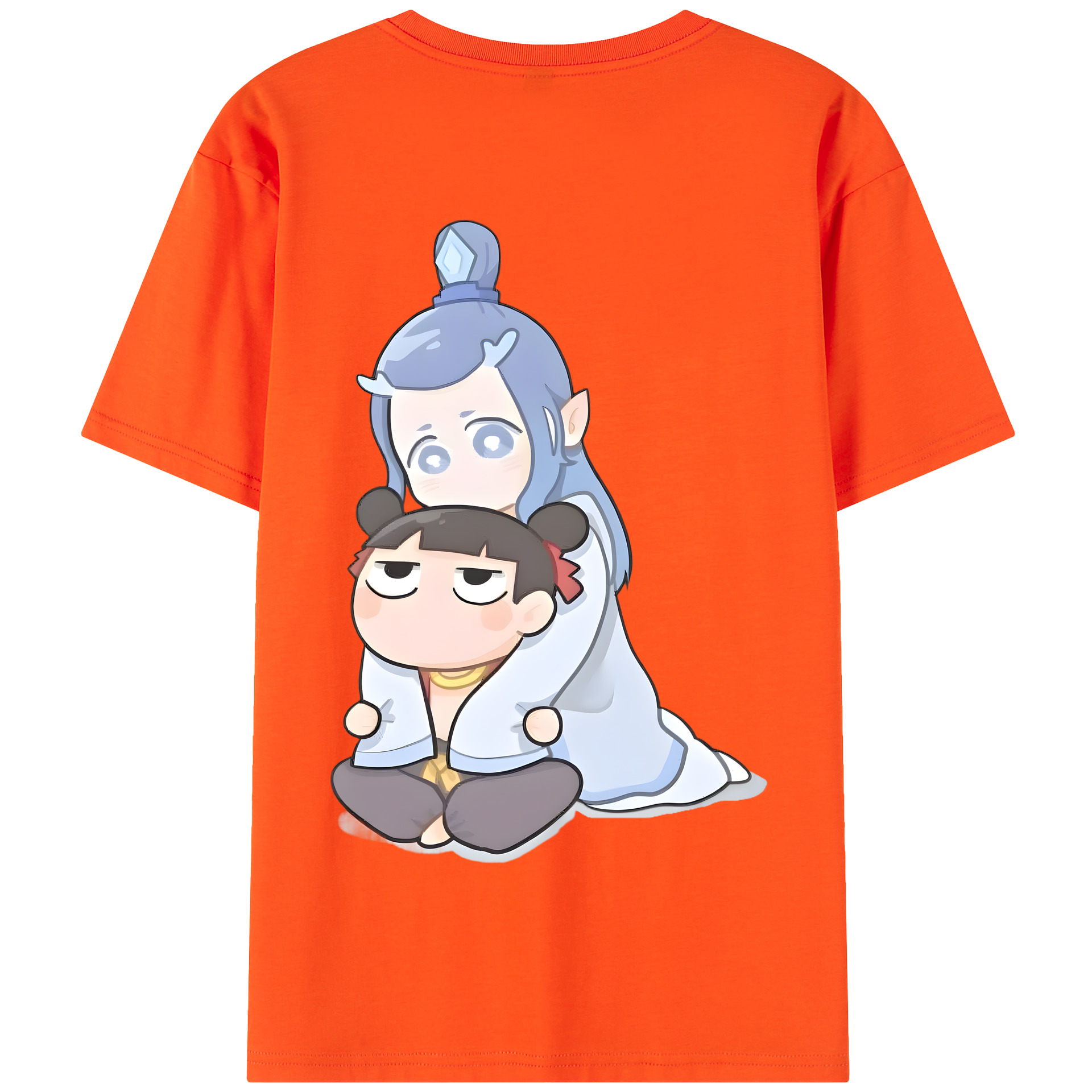 （画像用） Ne Zha 2 ナタ 魔童の大暴れ 綿100％半袖Tシャツ（背面プリント）