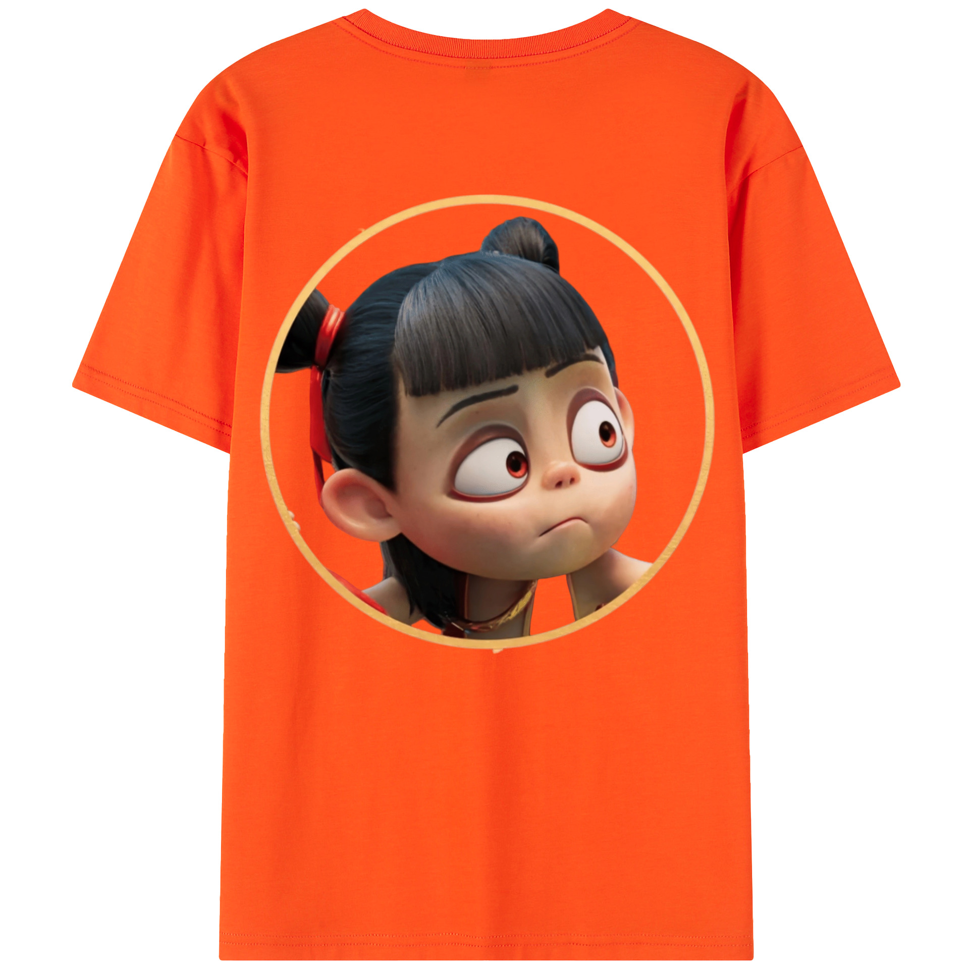 （画像用） Ne Zha 2 ナタ 魔童の大暴れ 綿100％半袖Tシャツ（背面プリント）