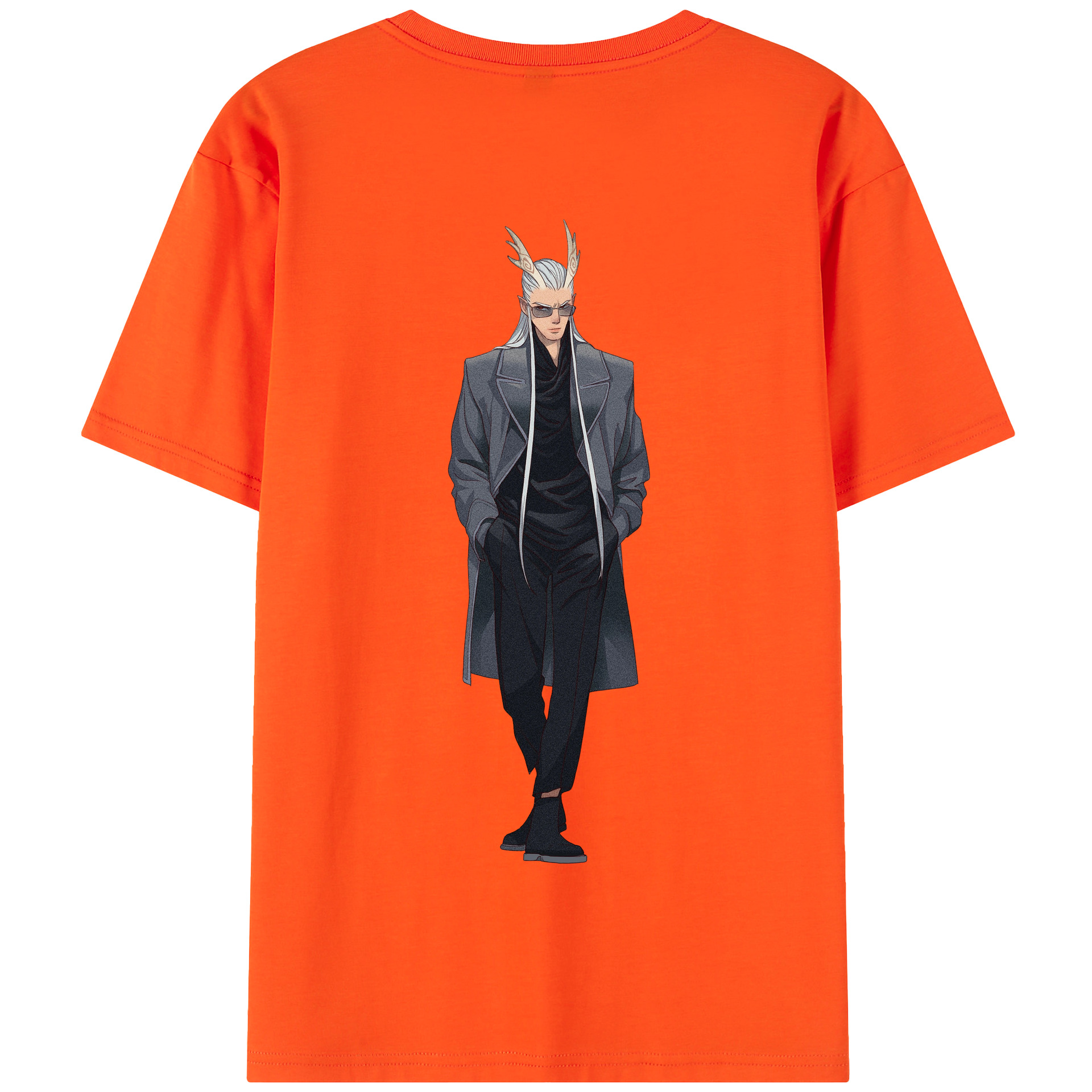 （画像用） Ne Zha 2 ナタ 魔童の大暴れ 綿100％半袖Tシャツ（背面プリント）