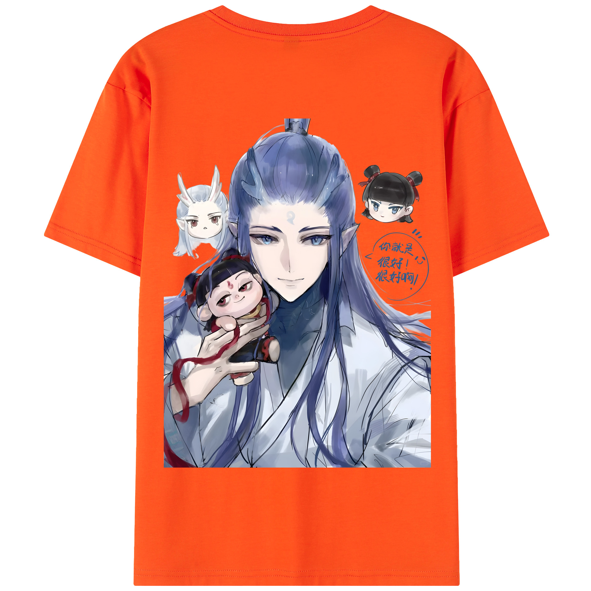 （画像用） Ne Zha 2 ナタ 魔童の大暴れ 綿100％半袖Tシャツ（背面プリント）