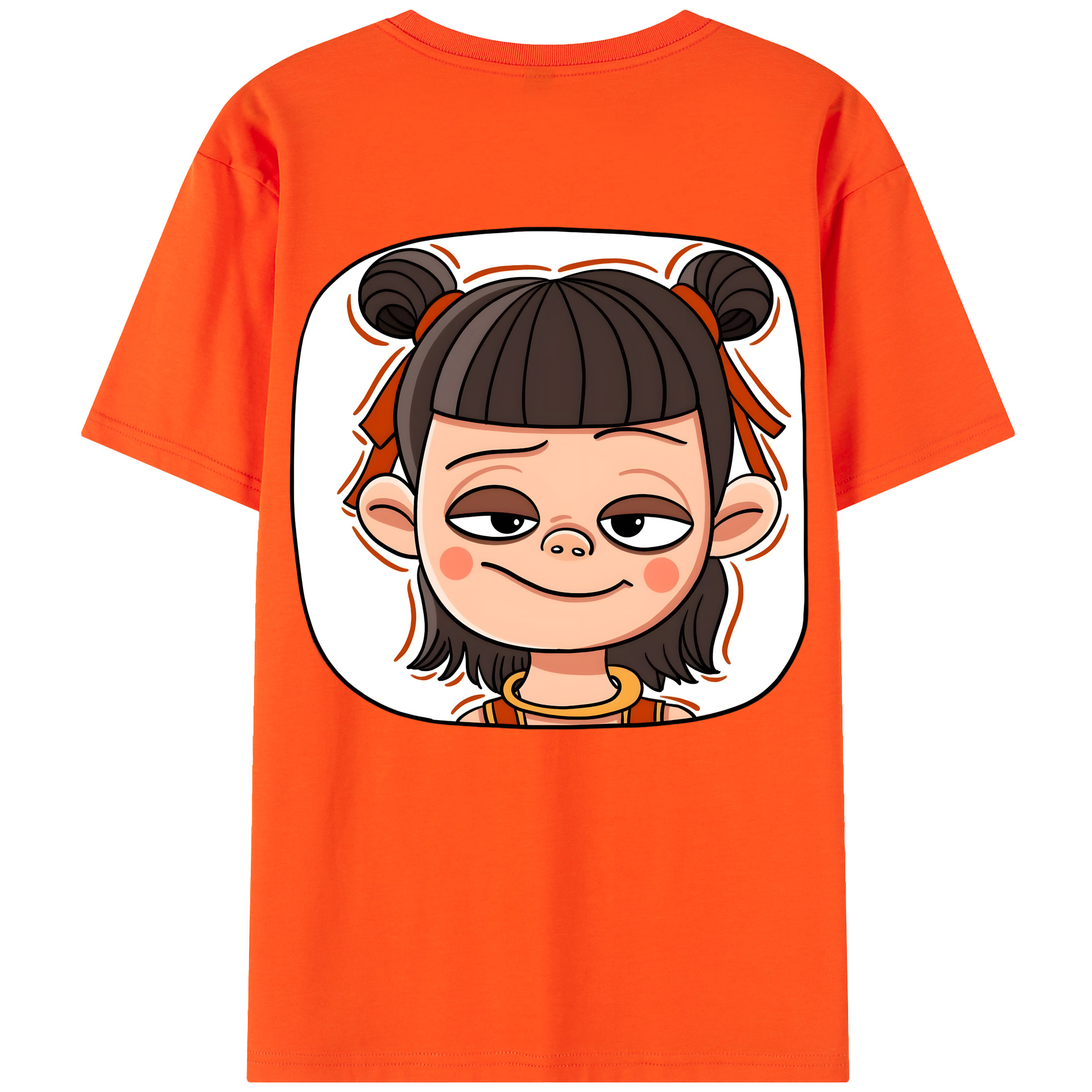 （画像用） Ne Zha 2 ナタ 魔童の大暴れ 綿100％半袖Tシャツ（背面プリント）