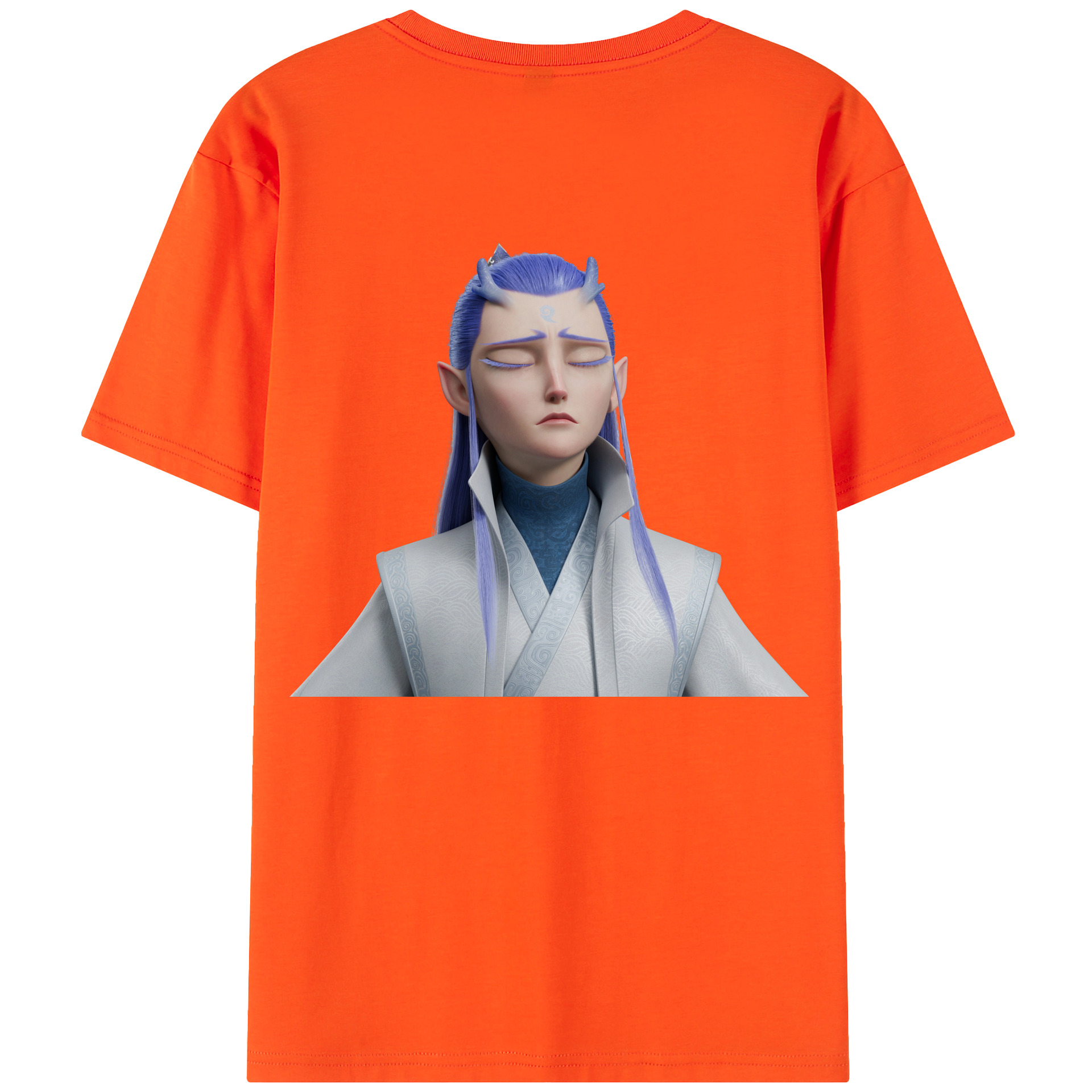 （画像用） Ne Zha 2 ナタ 魔童の大暴れ 綿100％半袖Tシャツ（背面プリント）
